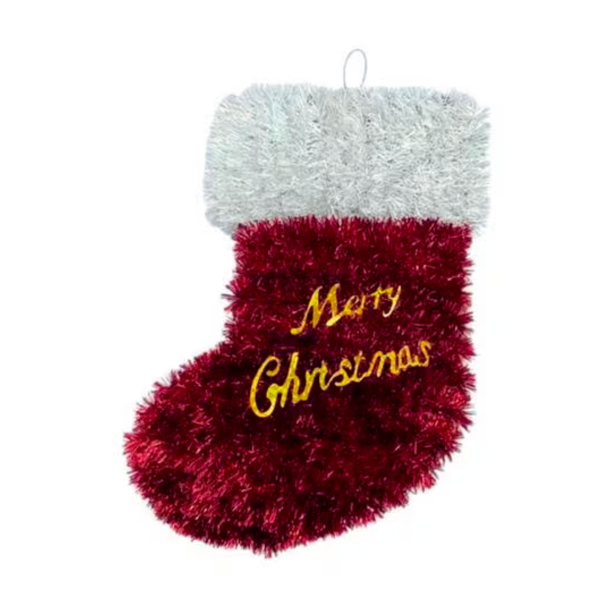 Tinsel Stocking Red