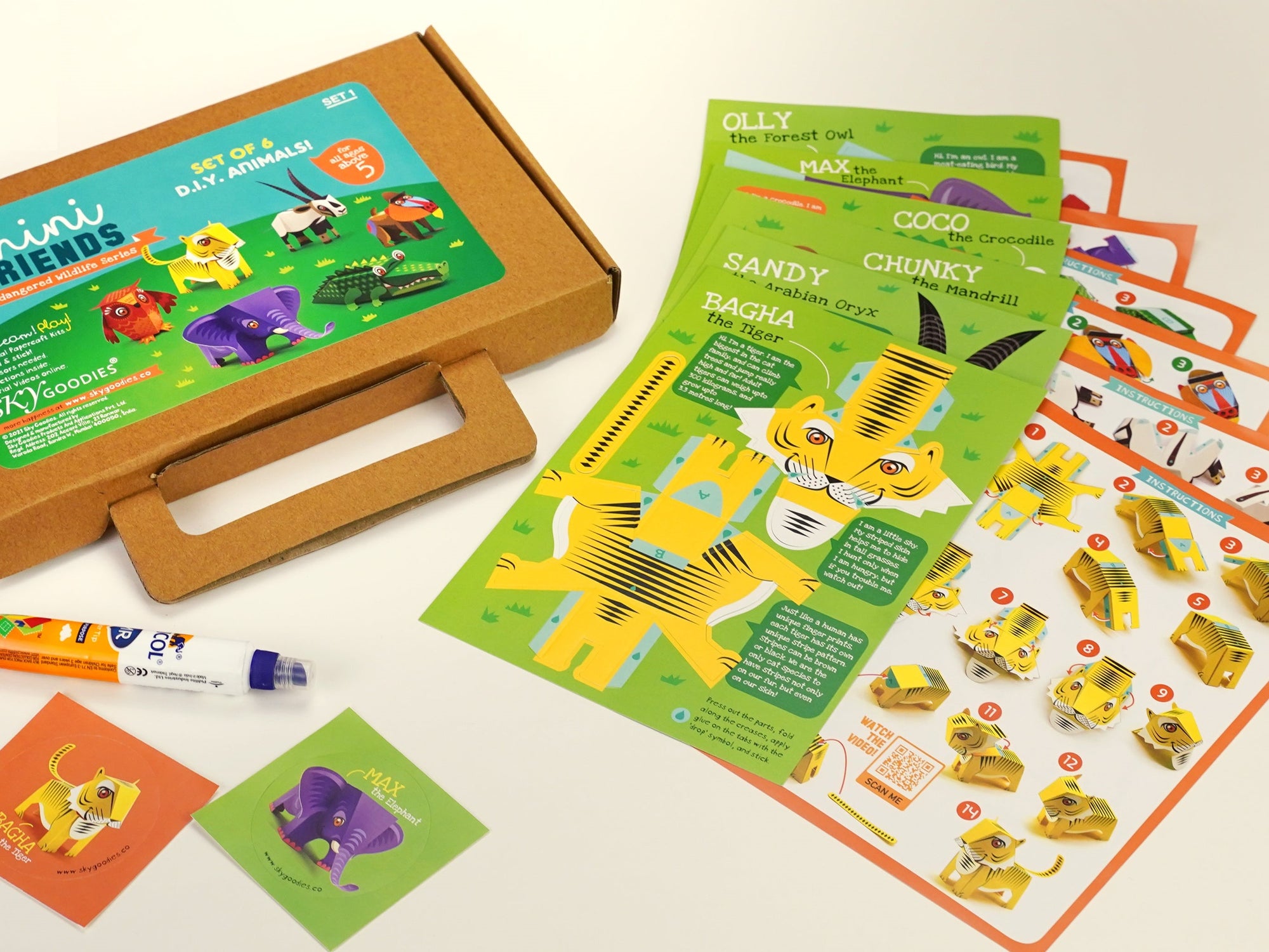 DIY Mini Friends: Box Set of 6 Endangered Animals : Set 1