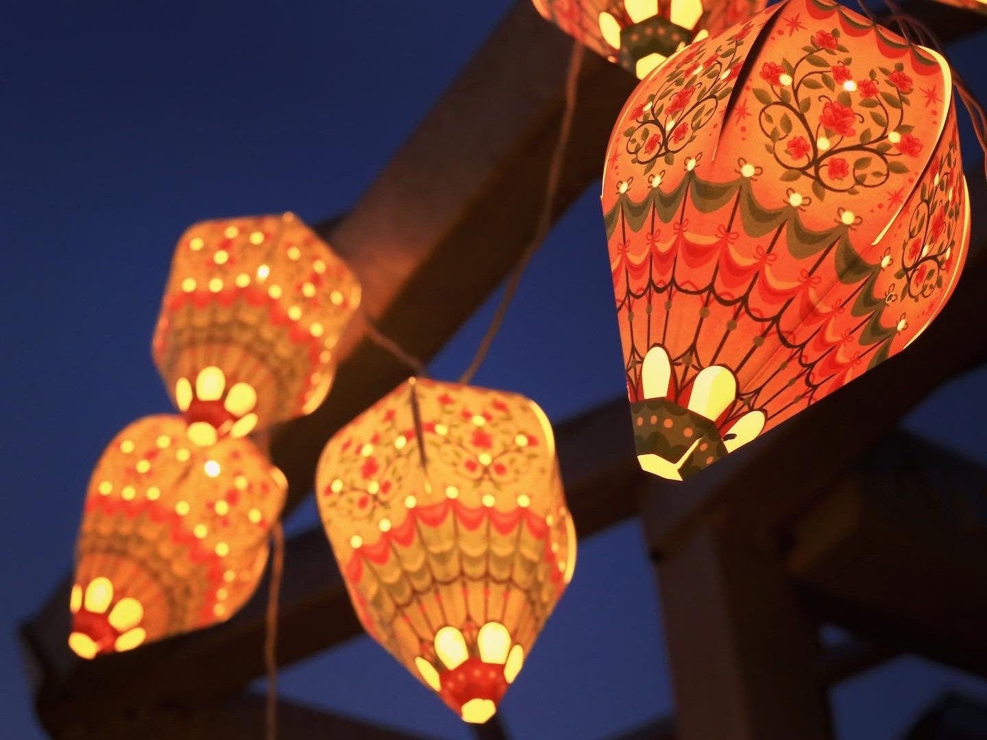Set of 10 Mini Hot Air Balloon Lamp Shades with Fairy Lights