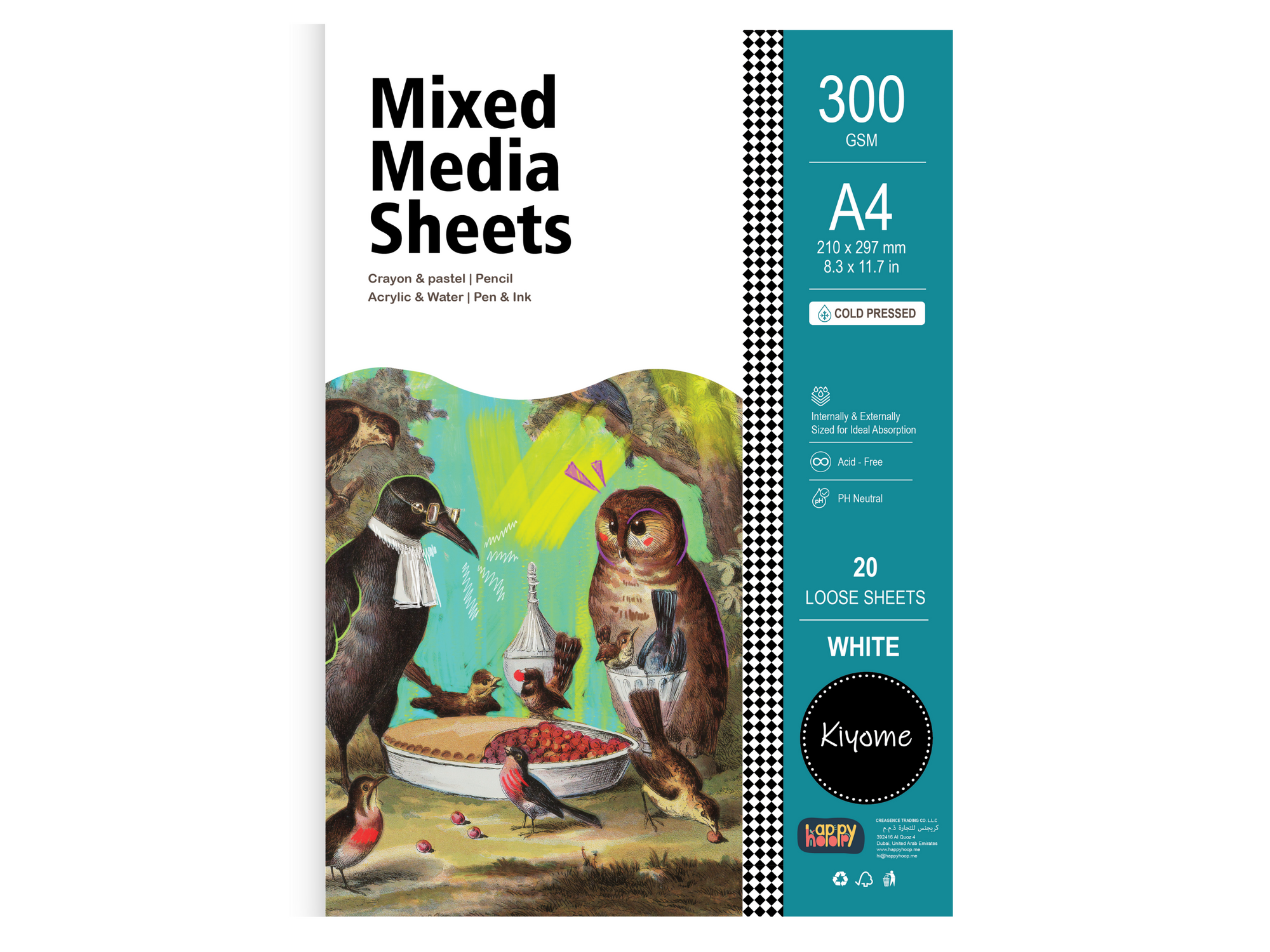 Kiyome Mixed Media Sheets | 300 GSM | A5 | 40 Sheets