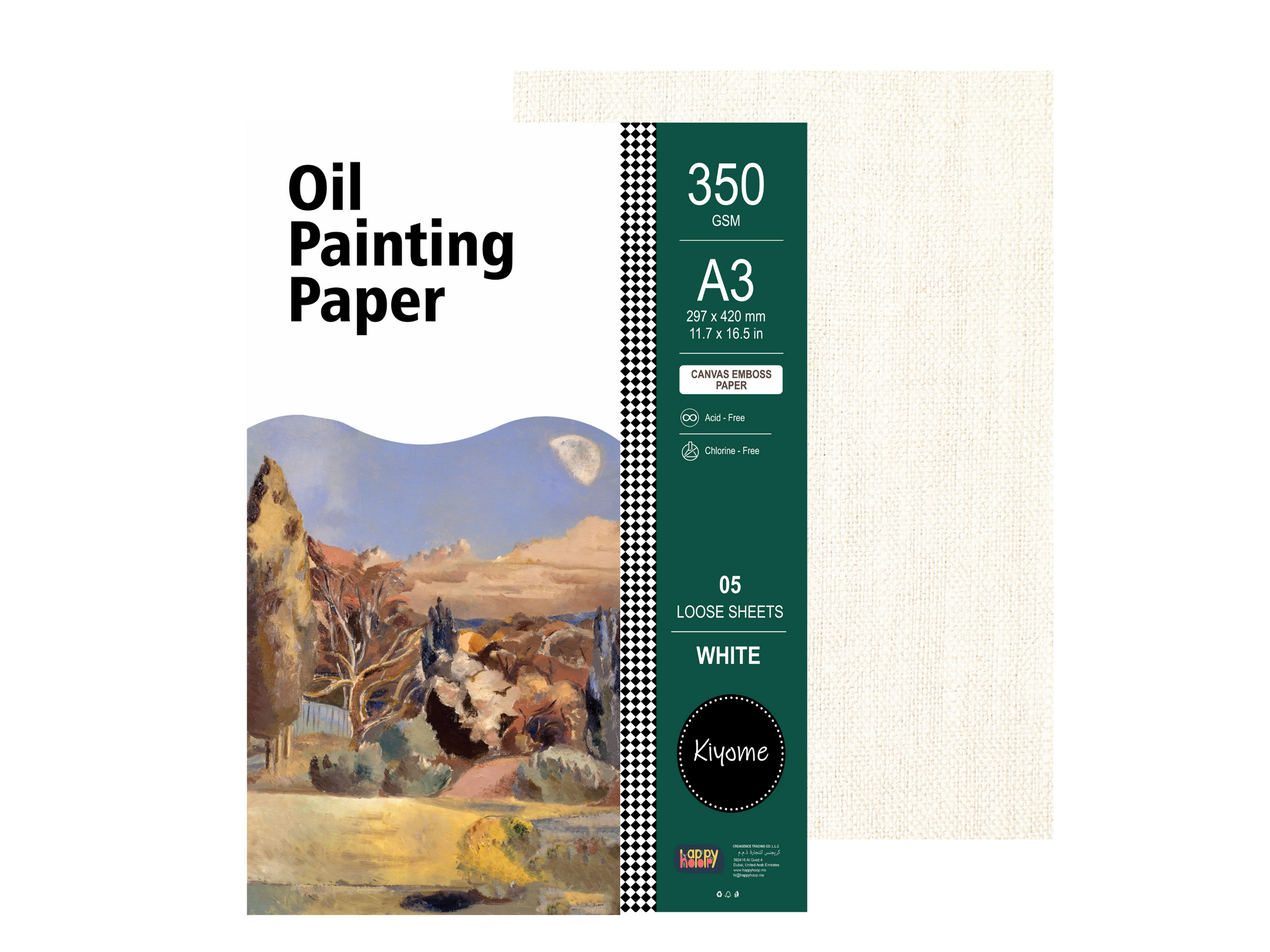 Kiyome Oil Painting paper| 350 GSM | A3 | 5 Sheets