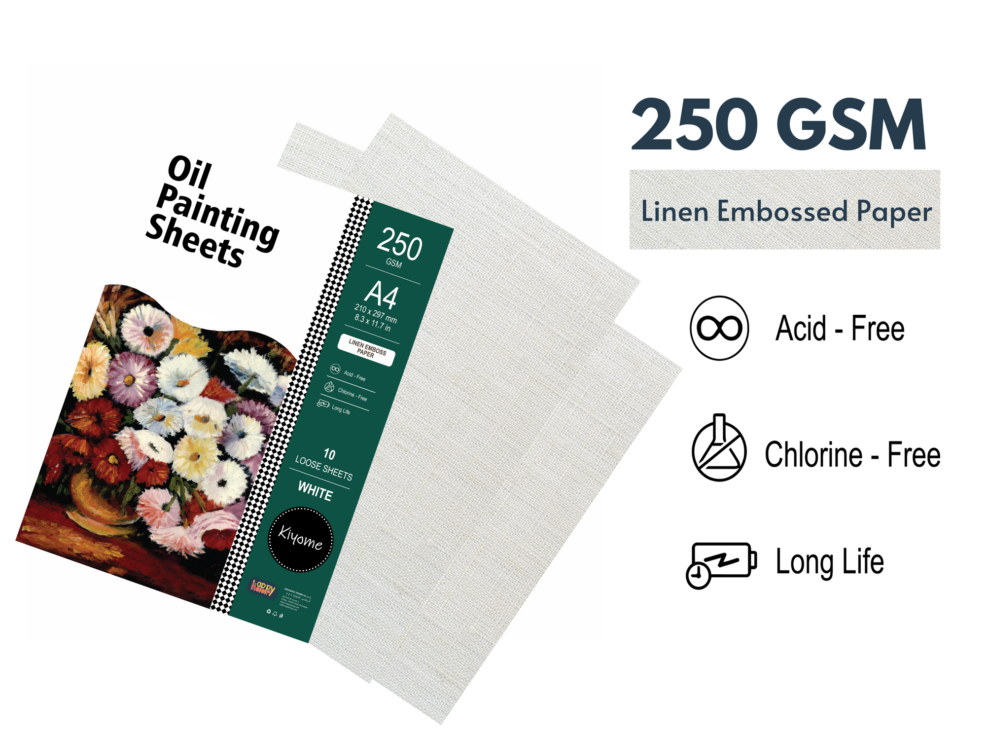Kiyome Oil Painting Sheets | 250 GSM | A4 | 10 Sheets