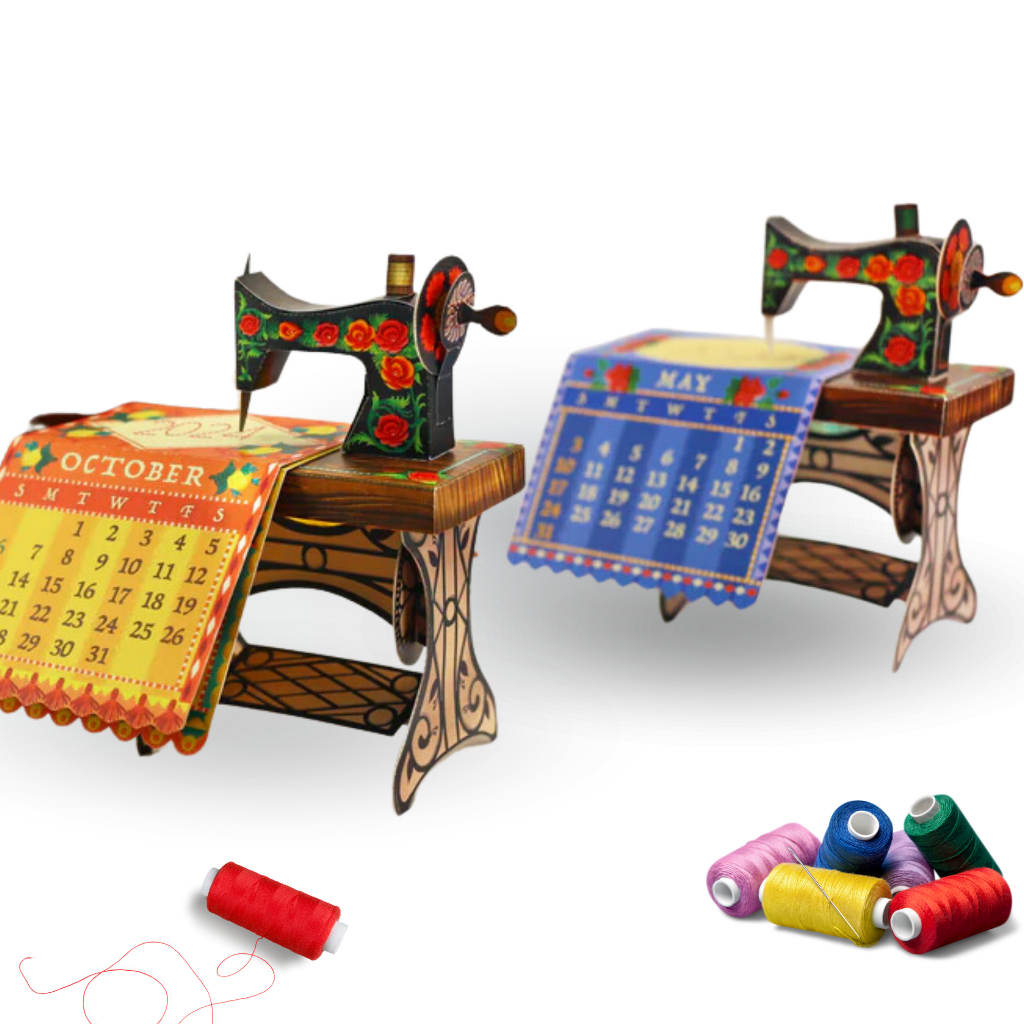 Kiyome Kraft DIY Desk Sewing Machine Calendar 2024 Kit