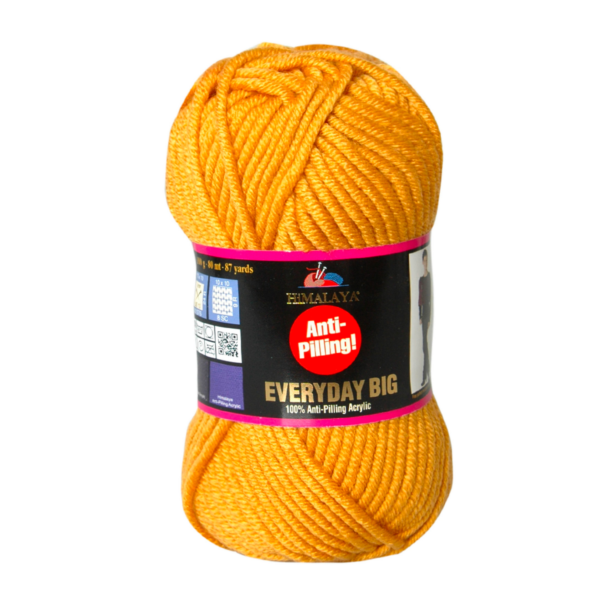 Himalaya Everyday 100% Anti-Pilling Acrylic Yarn, Brick Yellow - 70806