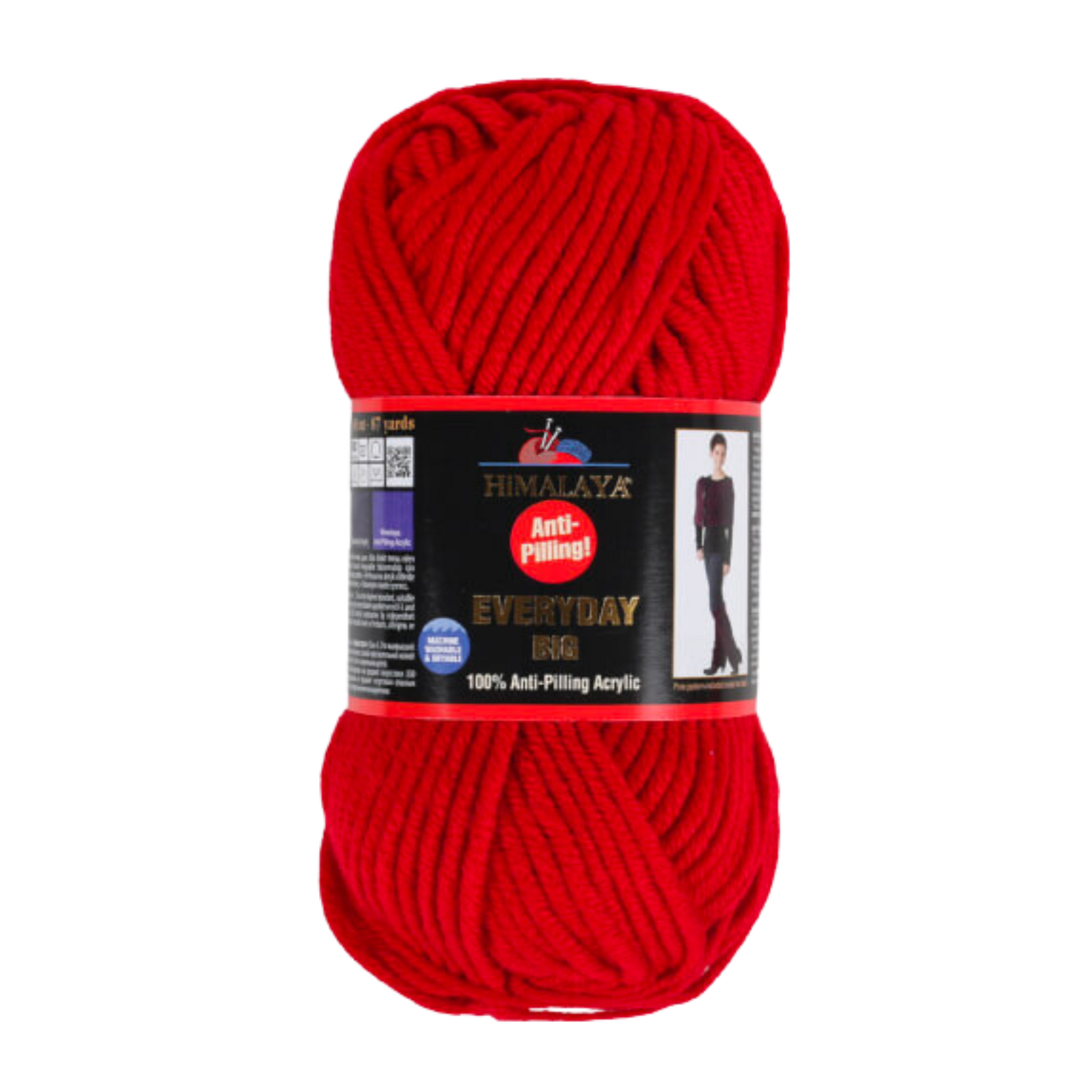 Himalaya Everyday 100% Anti-Pilling Acrylic Yarn, Pinkish Red - 70812