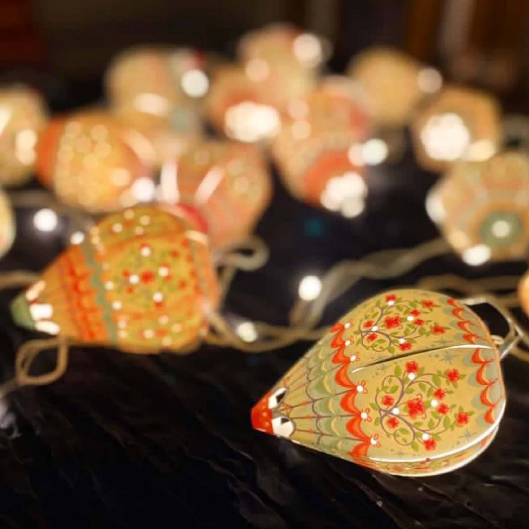 Set of 10 Mini Hot Air Balloon Lamp Shades with Fairy Lights