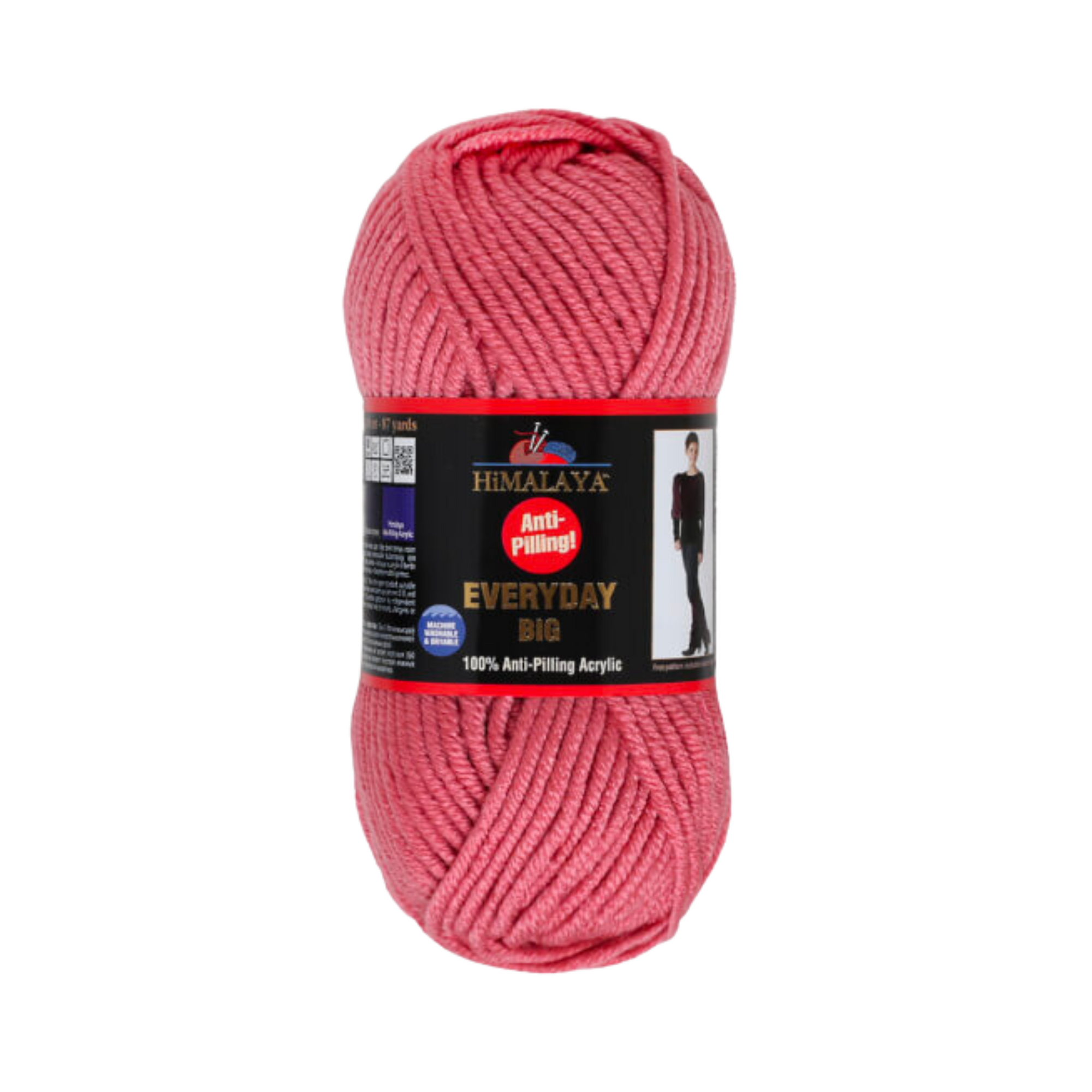 Himalaya Everyday 100% Anti-Pilling Acrylic Yarn, Dusty Rose - 70828