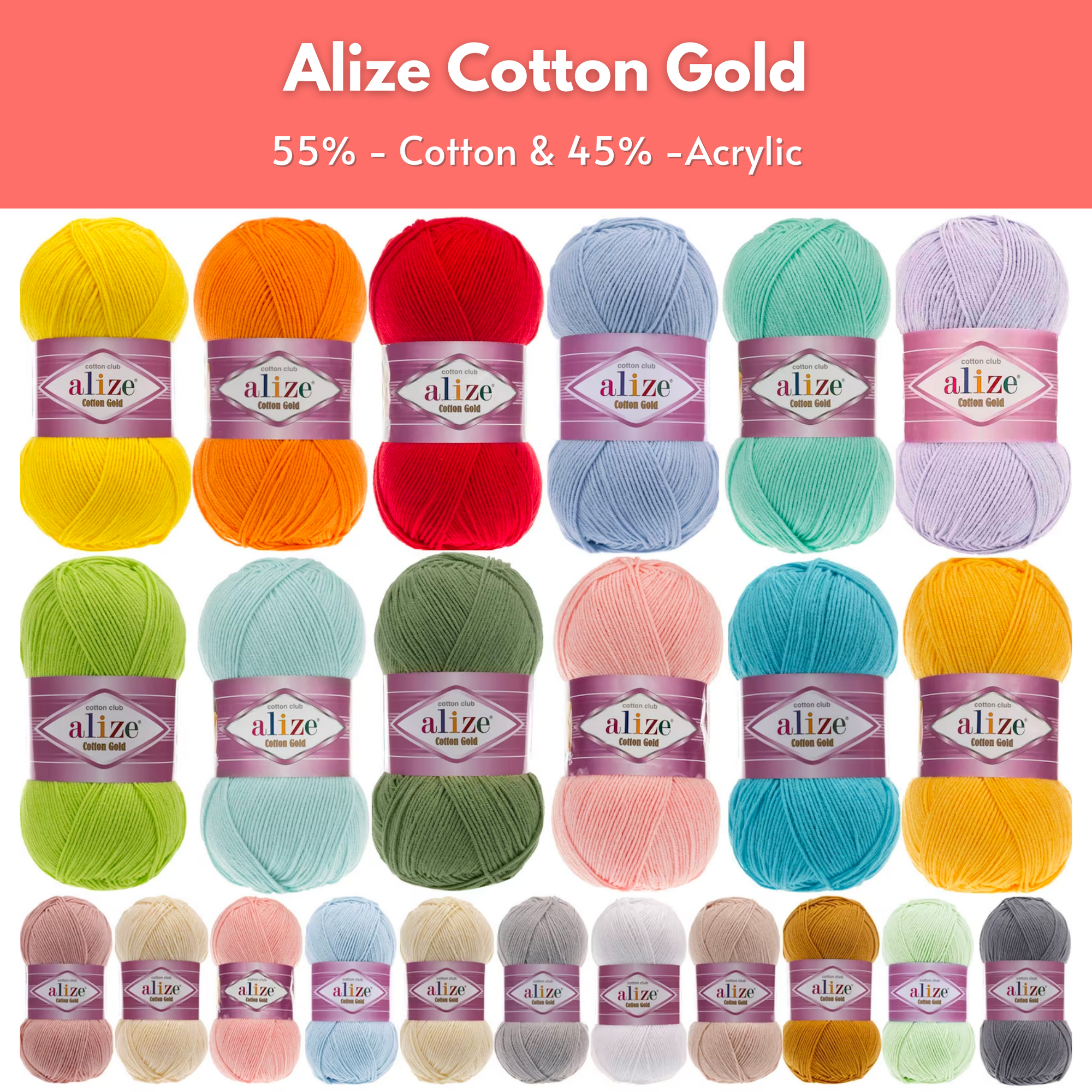 Alize Cotton Gold Knitting Yarn, Fuchsia - 149