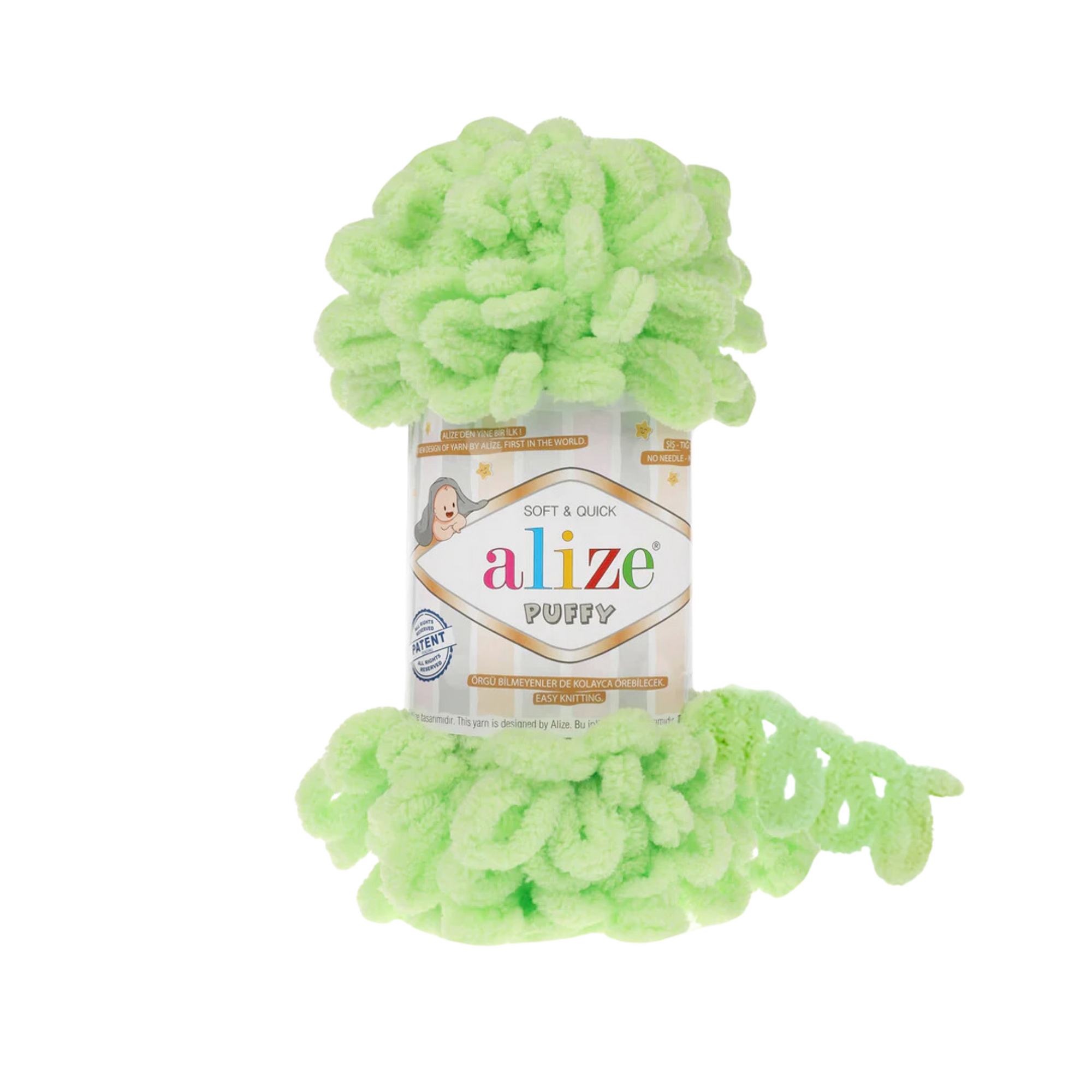 Alize Puffy Micro Poly Yarn 100g, Pastel Green - 41