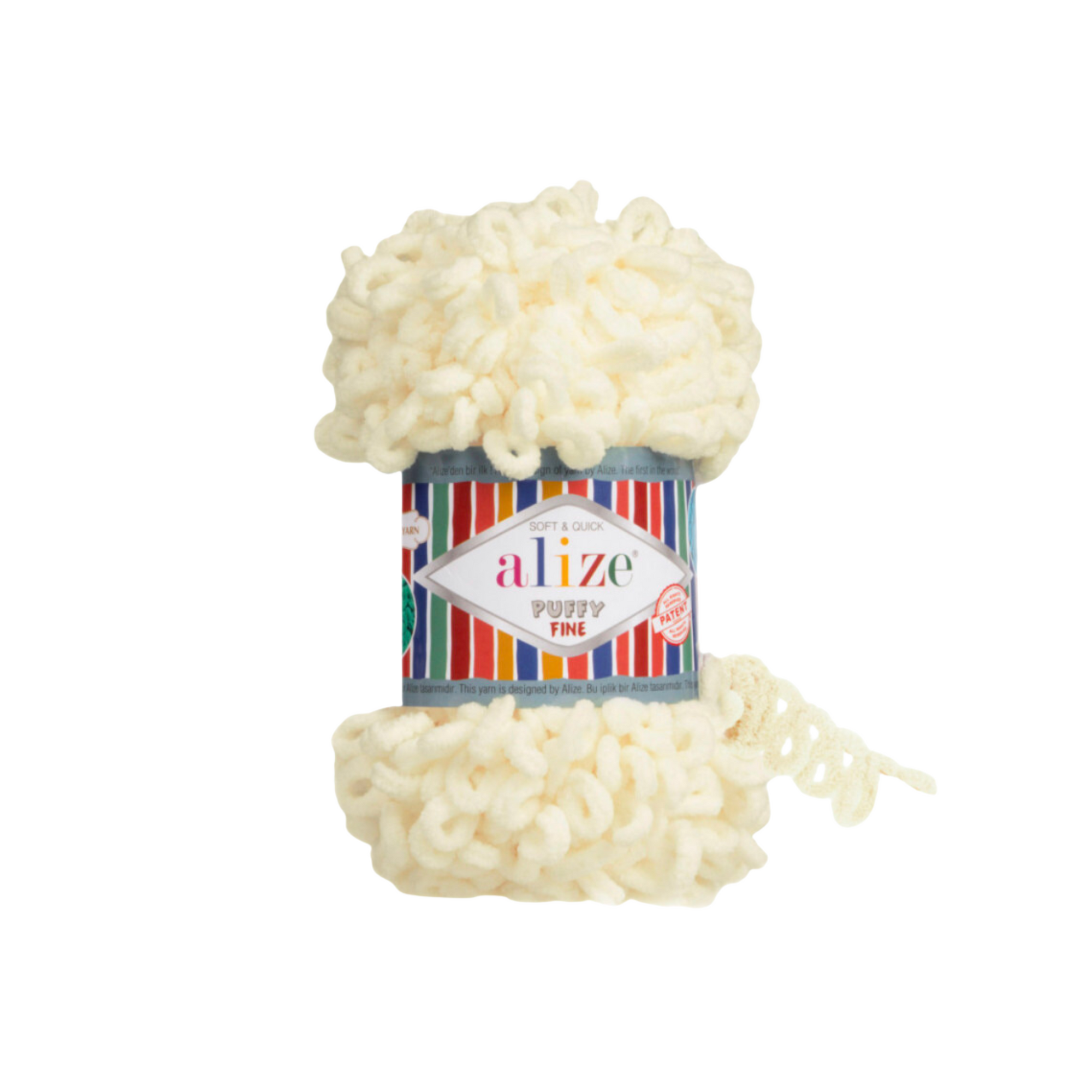 Alize Puffy Fine Yarn 100g, Cream - 62
