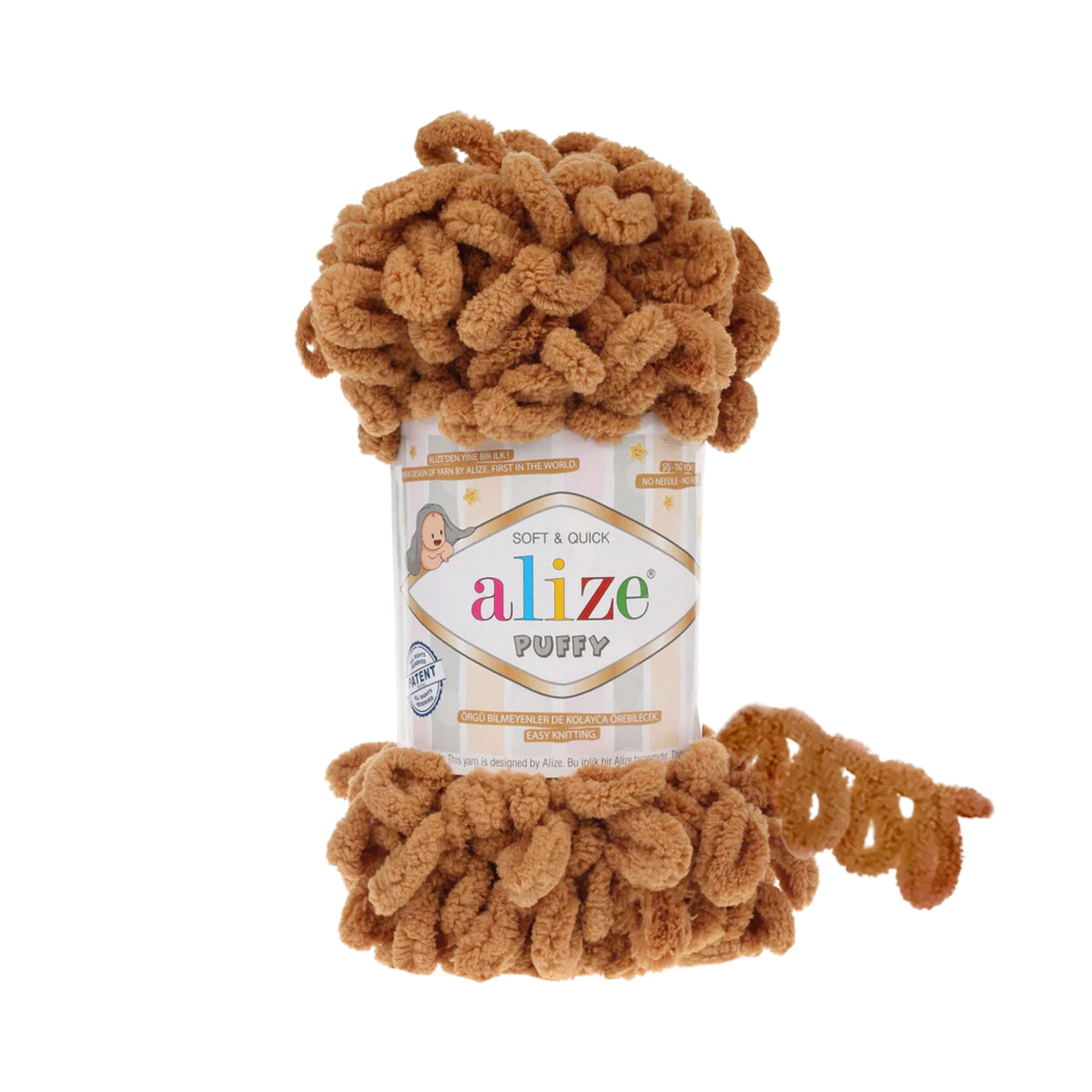 Alize Puffy Micro Poly Yarn 100g, Brown - 179