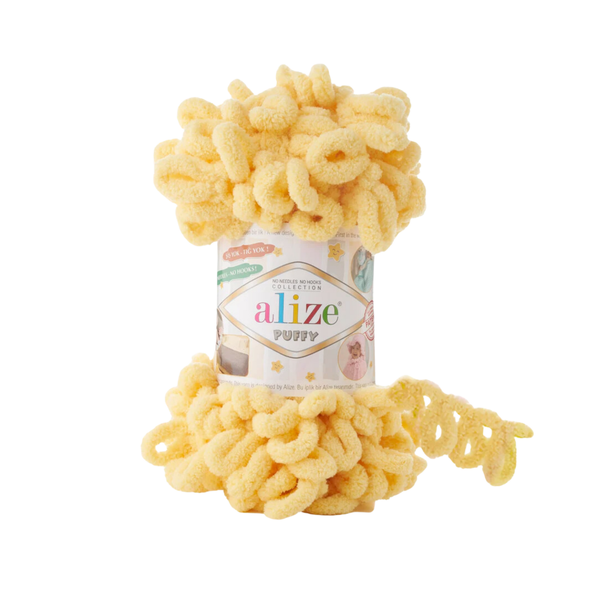 Alize Puffy Micro Poly Yarn 100g, Lemon Yellow - 509