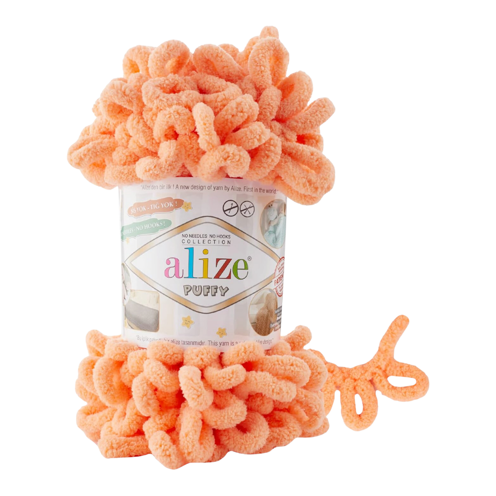 Alize Puffy Micro Poly Yarn 100g, Melon Orange - 34