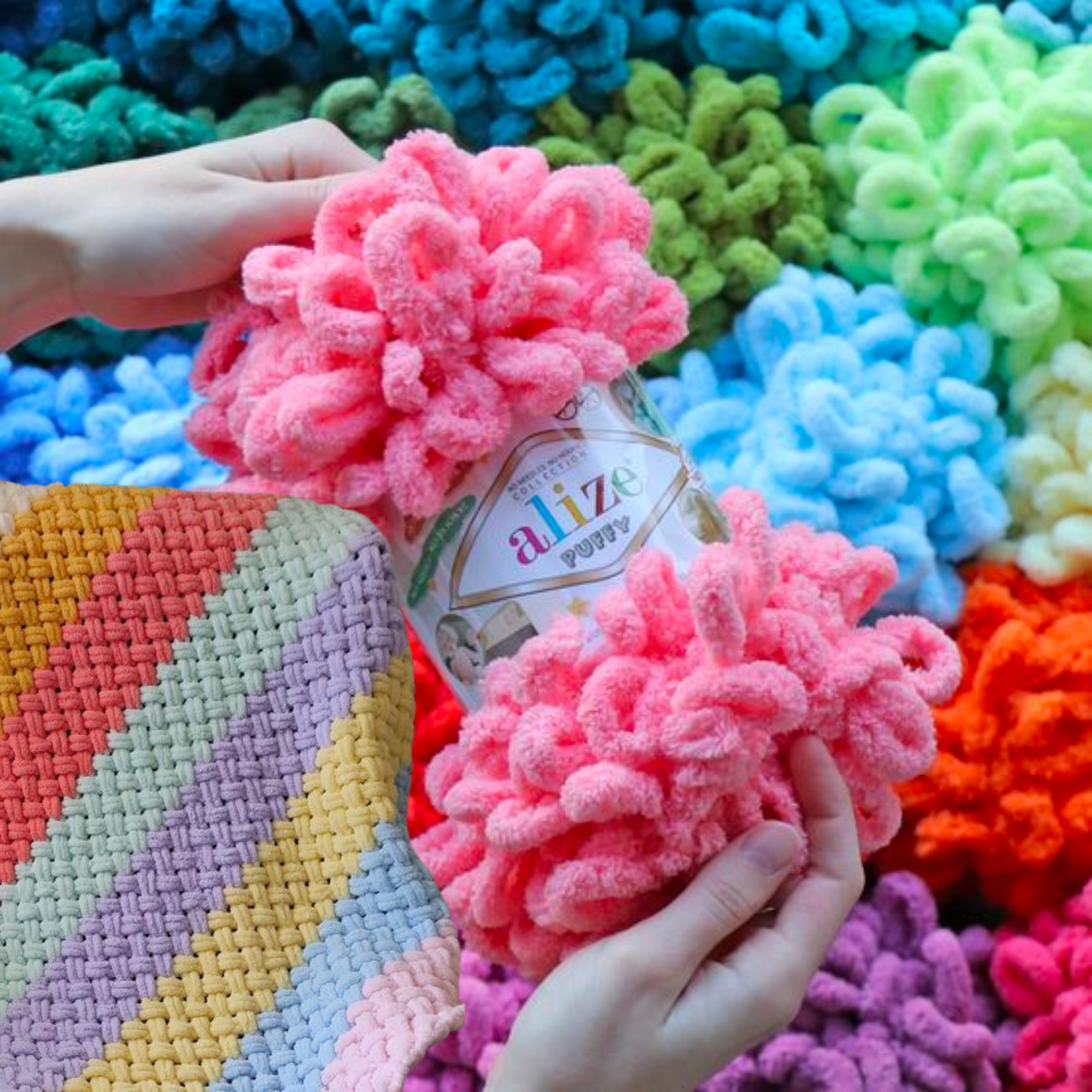 Alize Puffy Micro Poly Yarn 100g, Pinkish Orange - 529