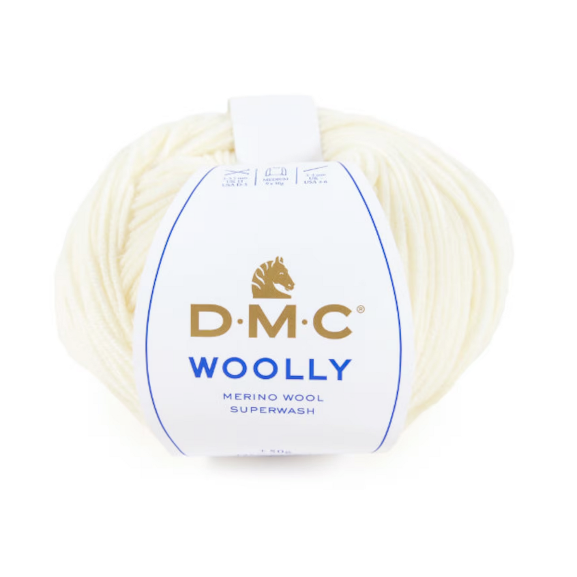 DMC Woolly Yarn, Pure Merino Wool, White - 01