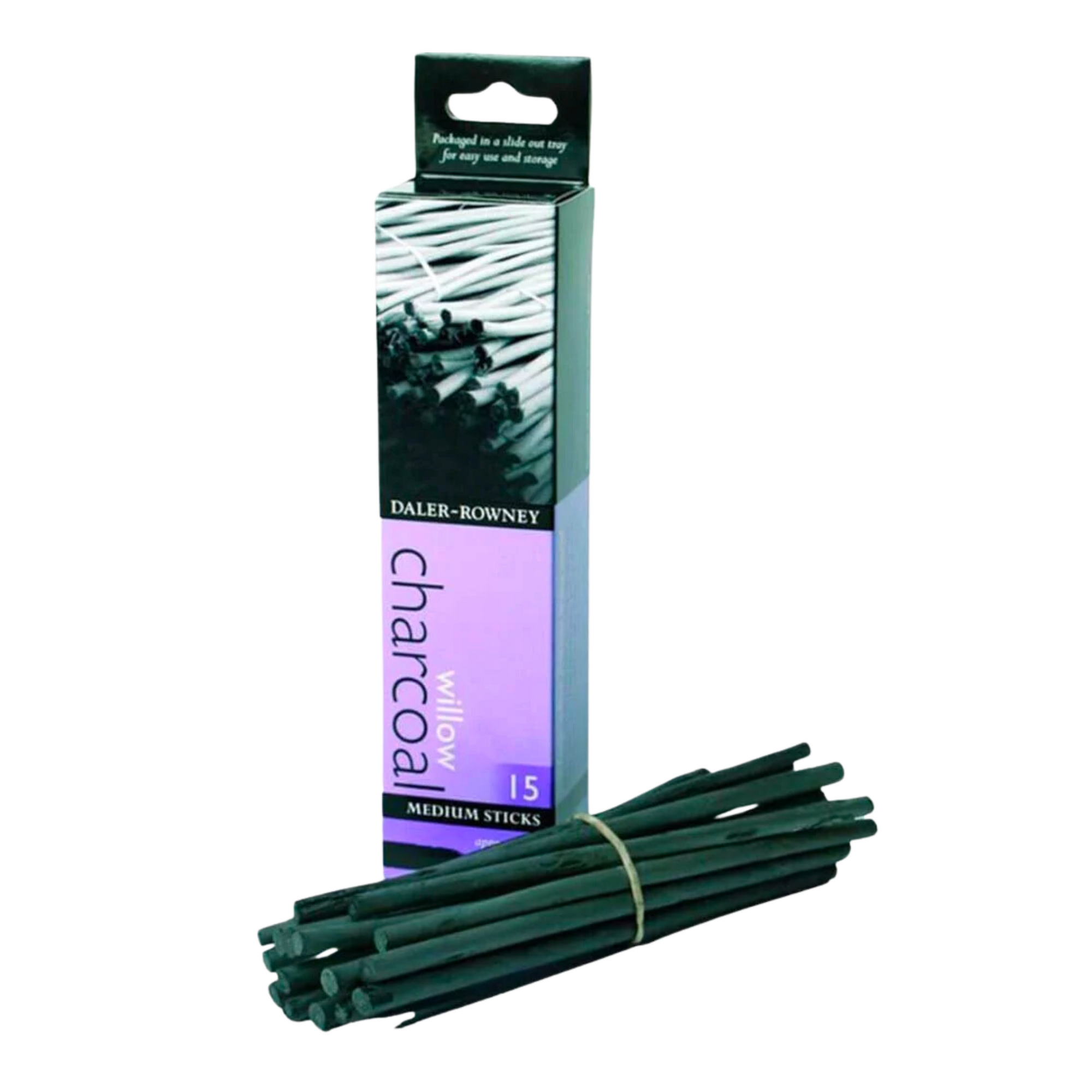 Daler-Rowney Simply Willow Charcoal 25 Pack, Medium