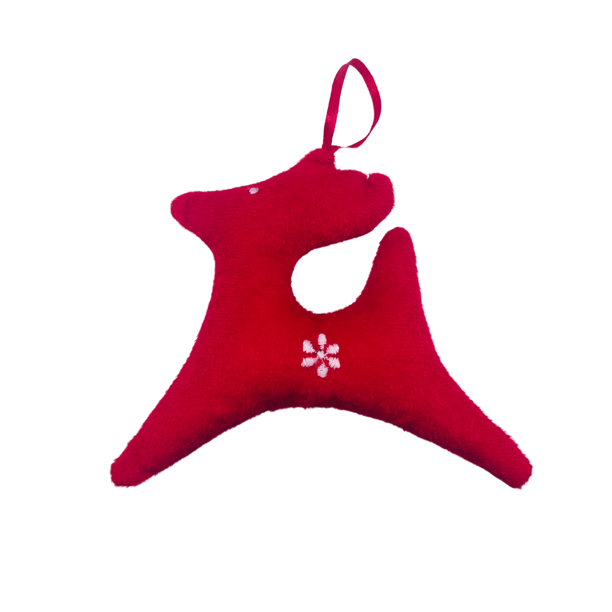 Kiyome Hanging Red Fabric Reindeer Decoration 12 x 11cm