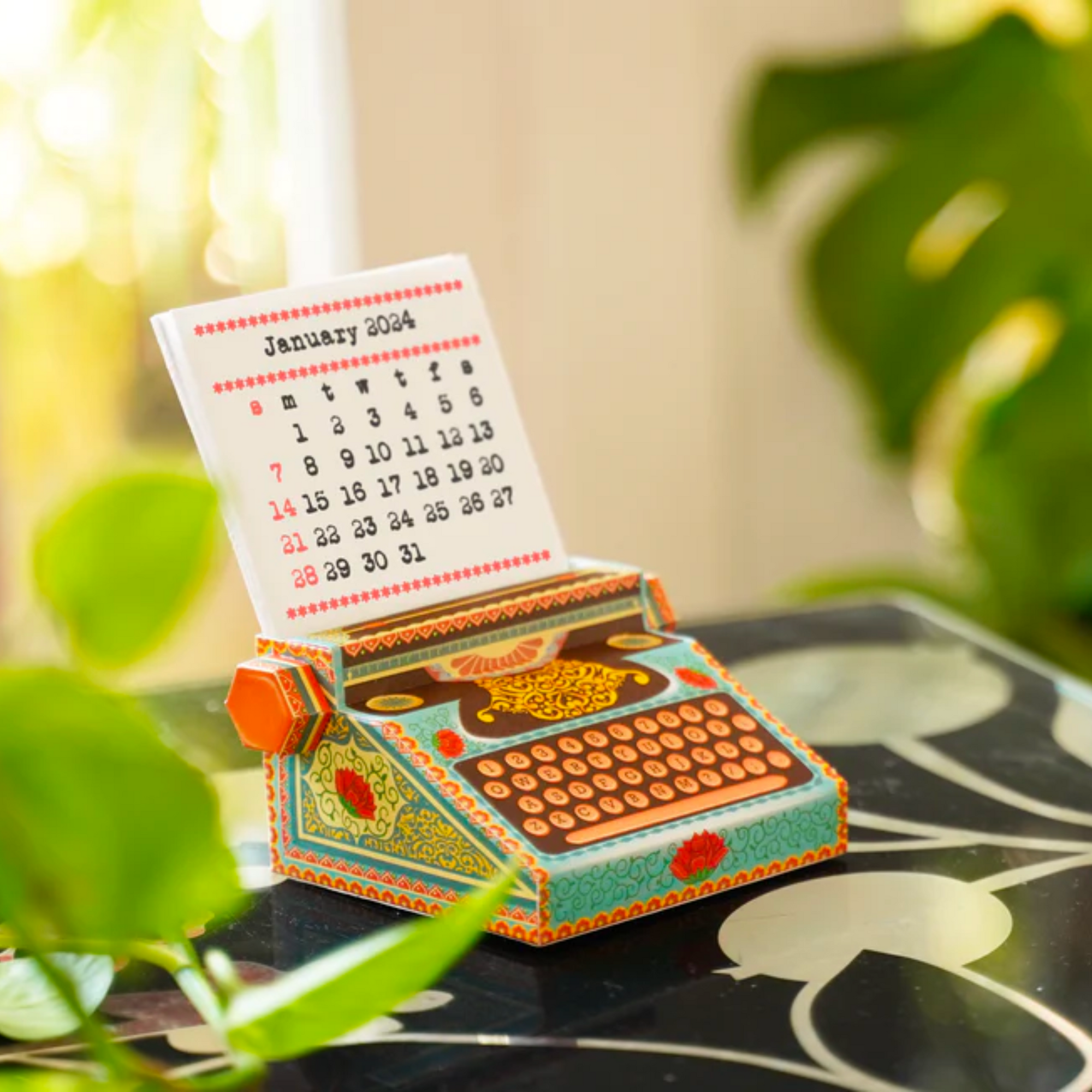 Kiyome Kraft DIY Desk Colourful Typewriter Calendar 2024 & 2025 Kit