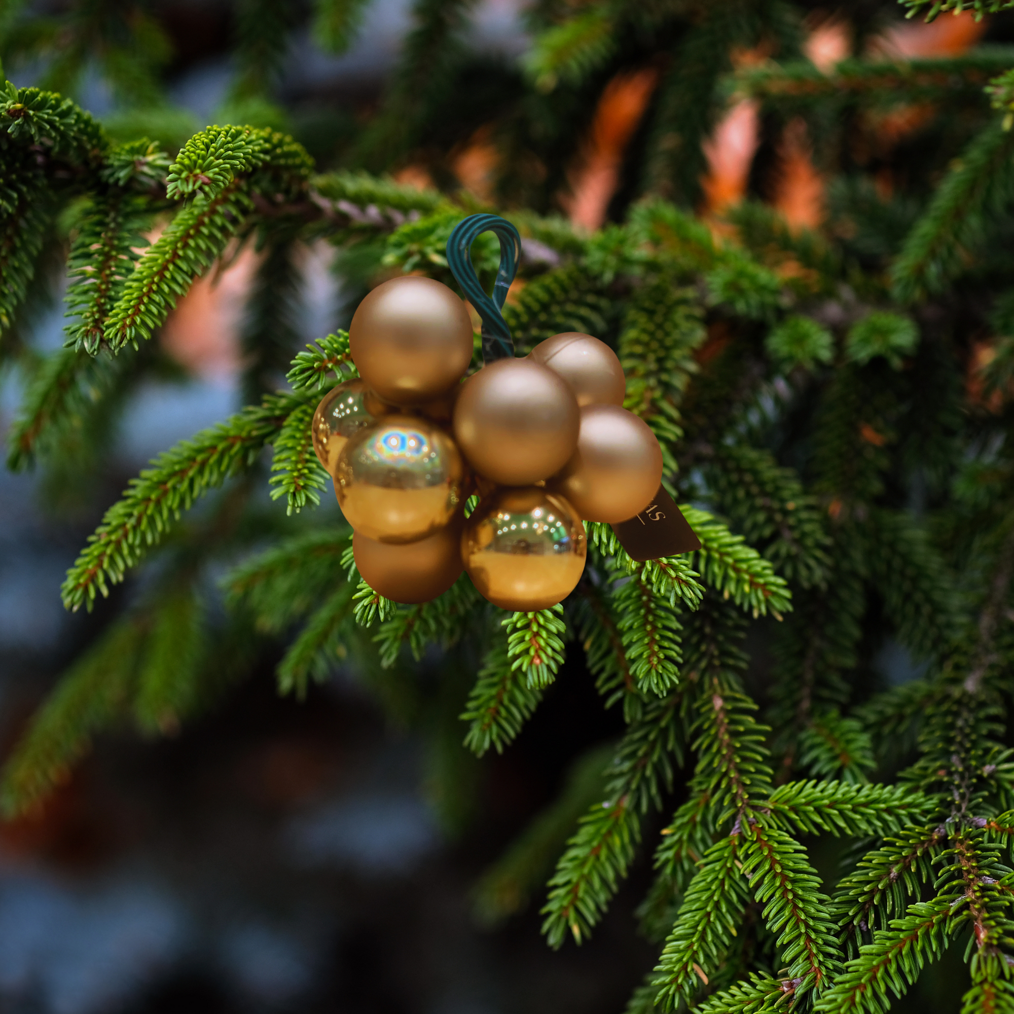 Mini Decorative Christmas Decoration Golden Balls - Pack of 5