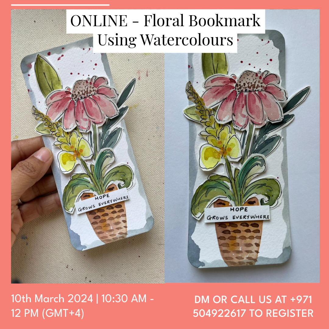 ONLINE - Floral Bookmark Using Watercolours