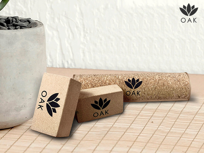 Oak Cork Yoga Blocks | Set of 2
