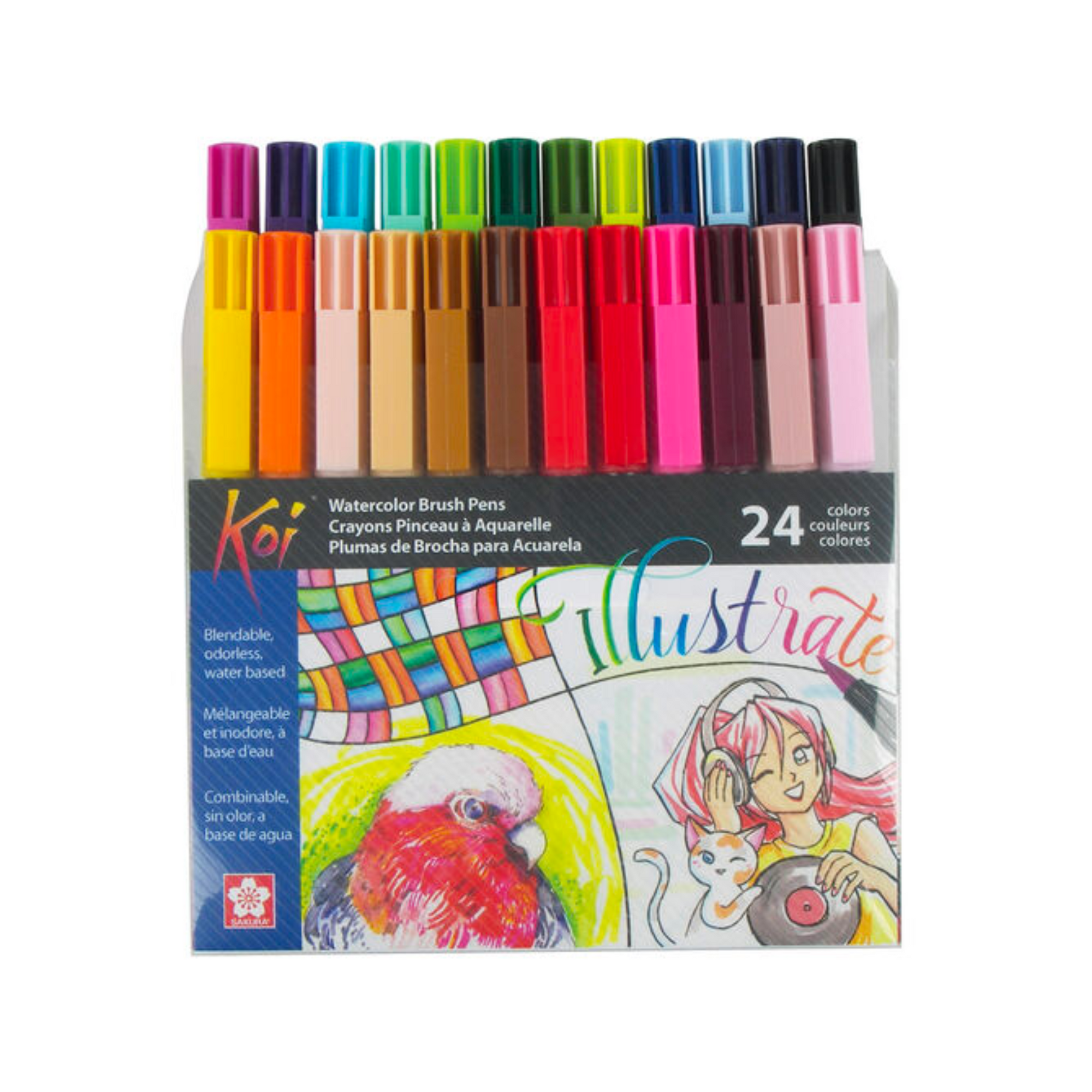Sakura Koi Coloring Brush Pen Marker 24-Piece Set