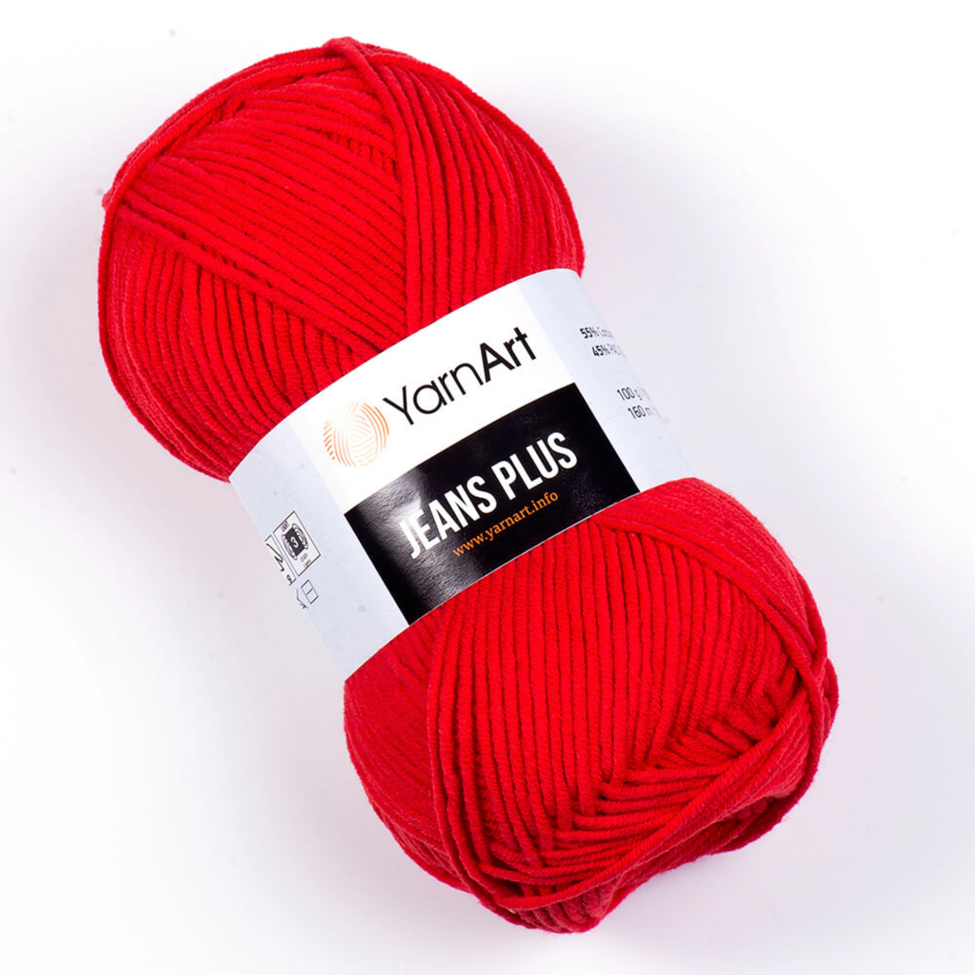 YarnArt Jean Plus Yarn, Bright Red - 90