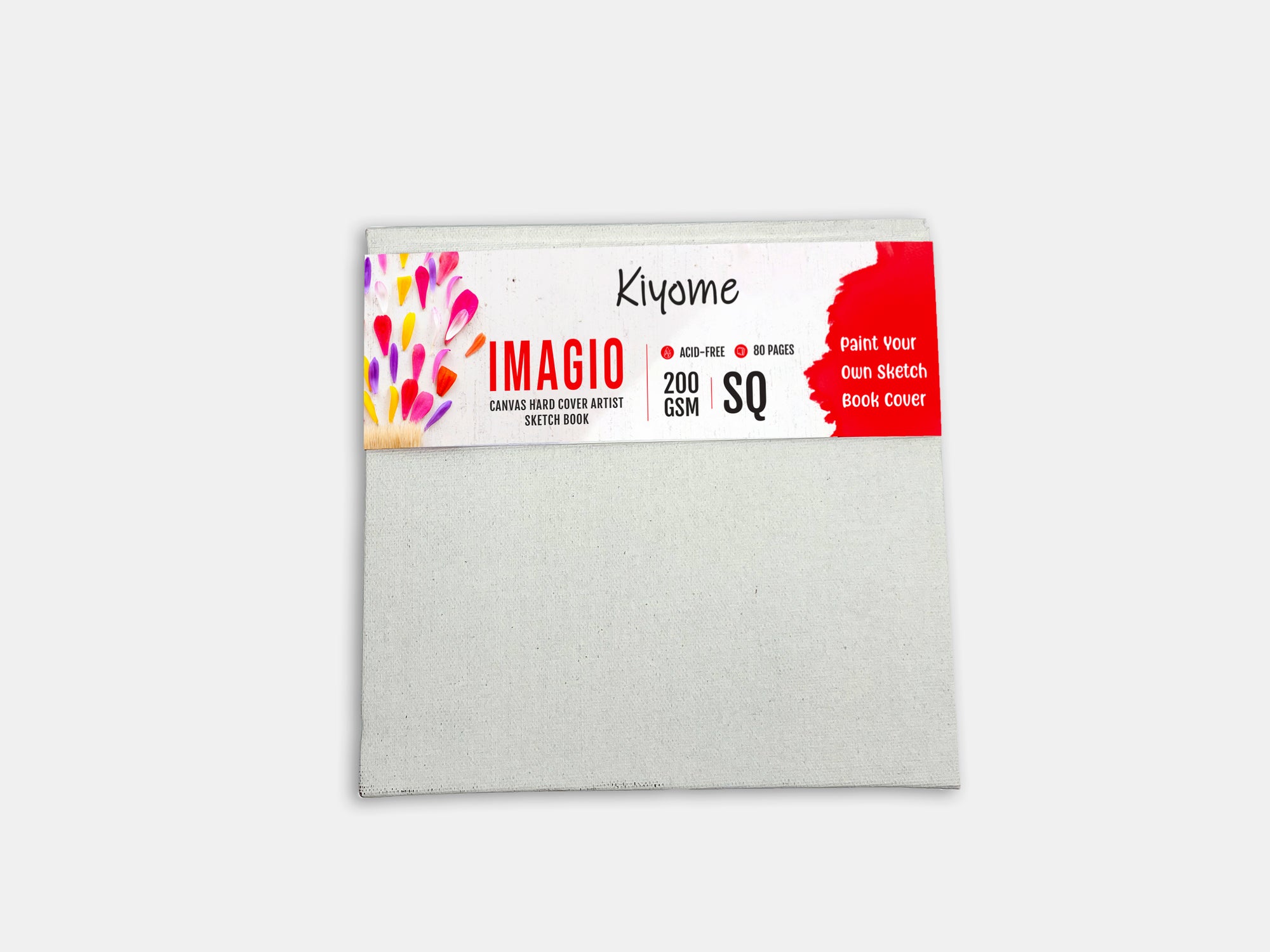 Kiyome Imagio Sketchbook | 200 GSM | Square Paper | Canvas Cover | 80 Sheets