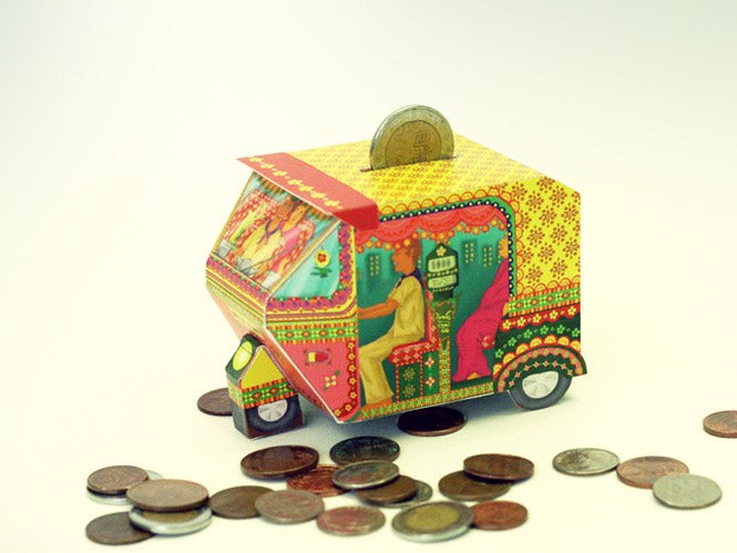 DIY Paper Toy | Bombay Auto Rickshaw: Pink
