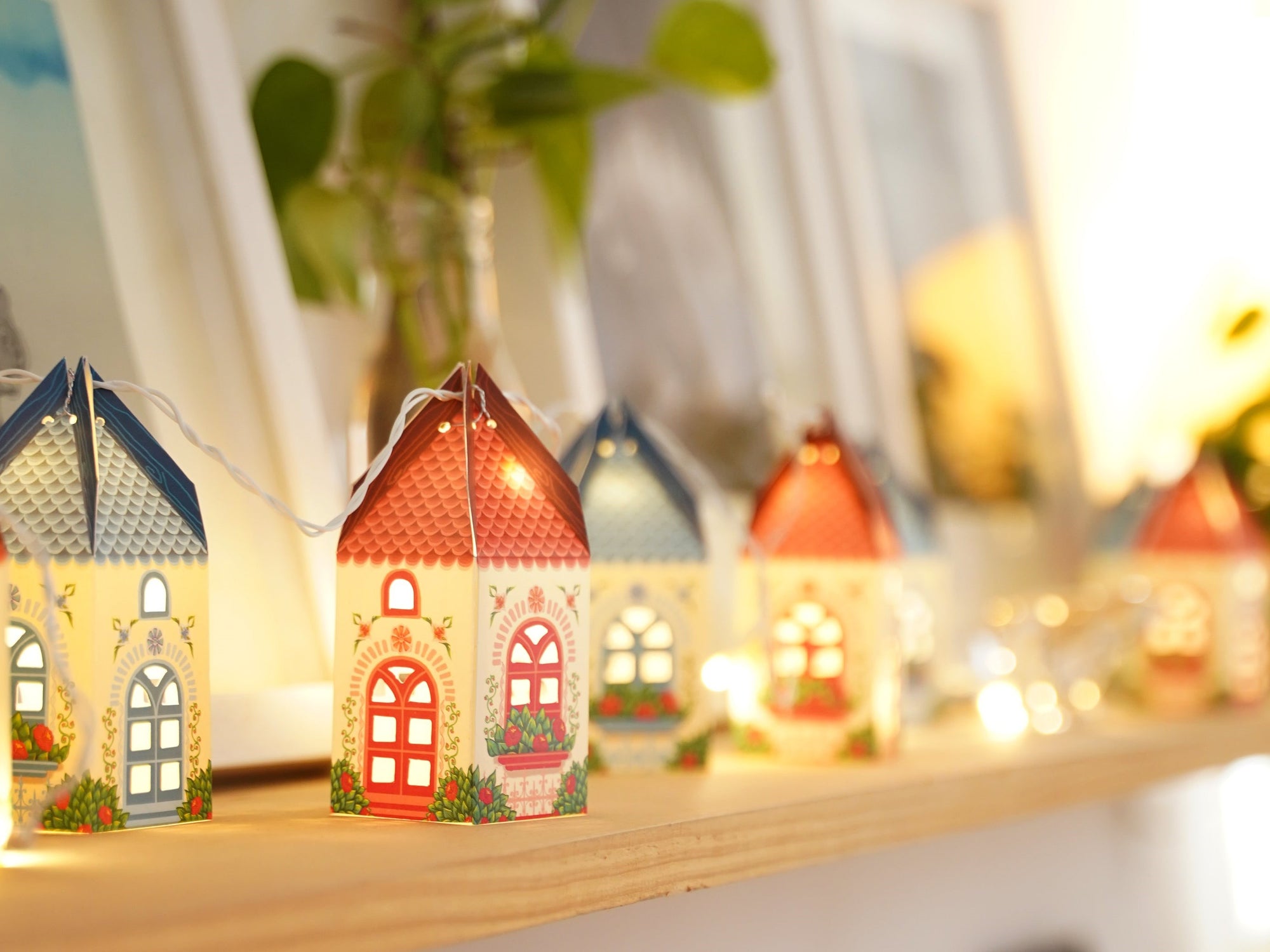 Set of 10 Mini Happy Home Lamp Shades