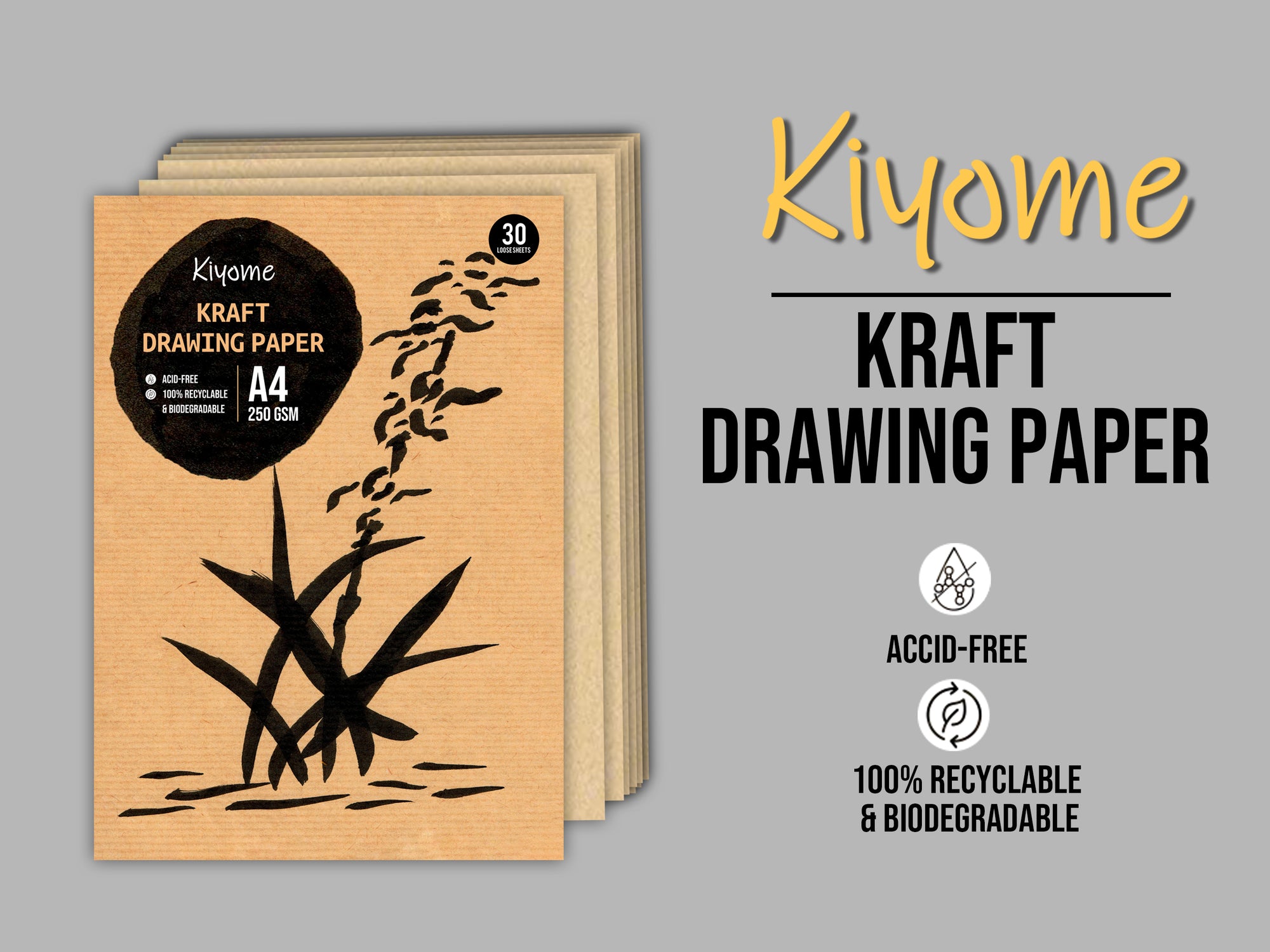 Kiyome Kraft Paper | 180 GSM | A4 | 30 Sheets