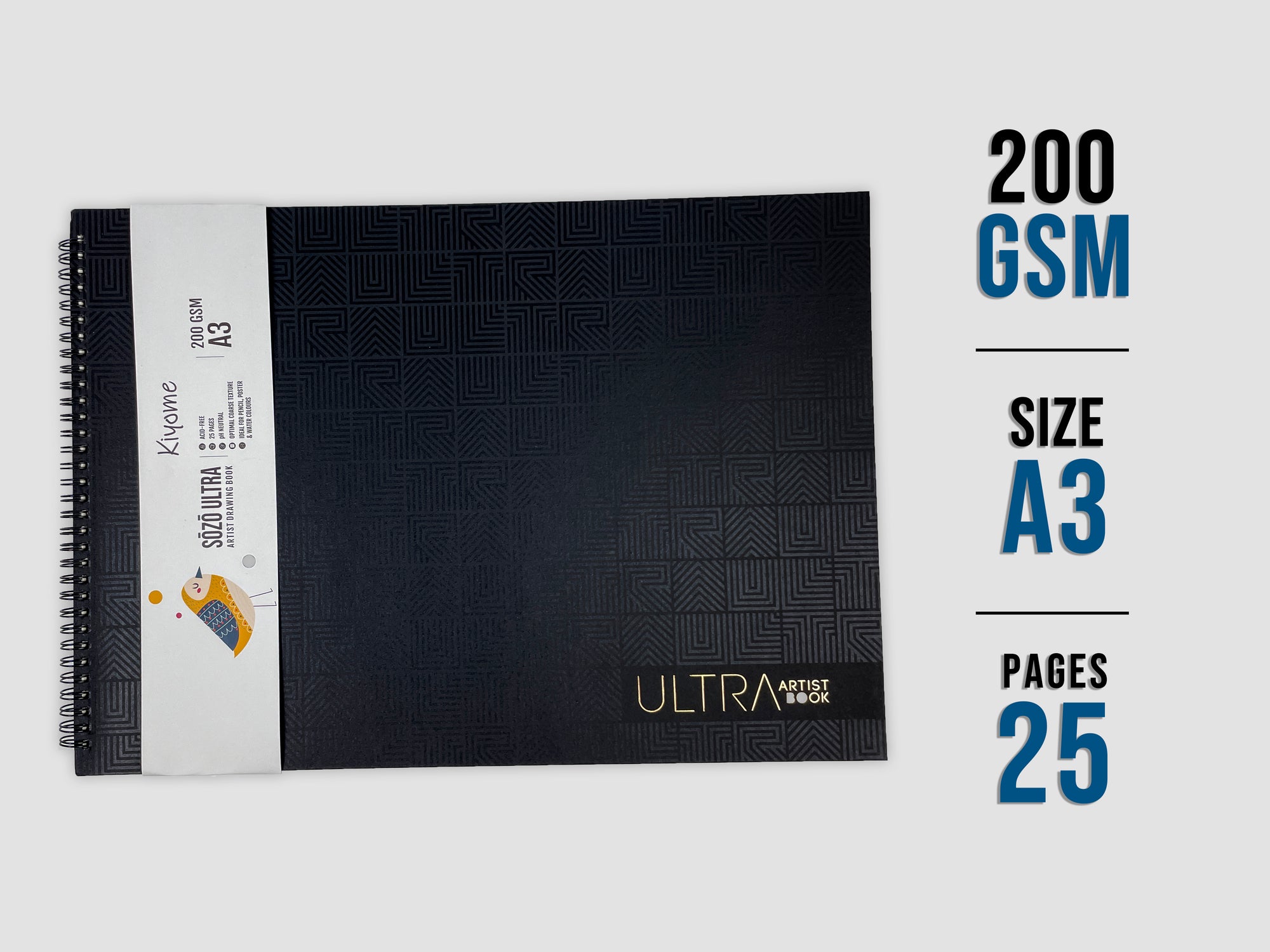 Kiyome SOZO Ultra Drawingbook | 200 GSM | A3 | 25 Sheets