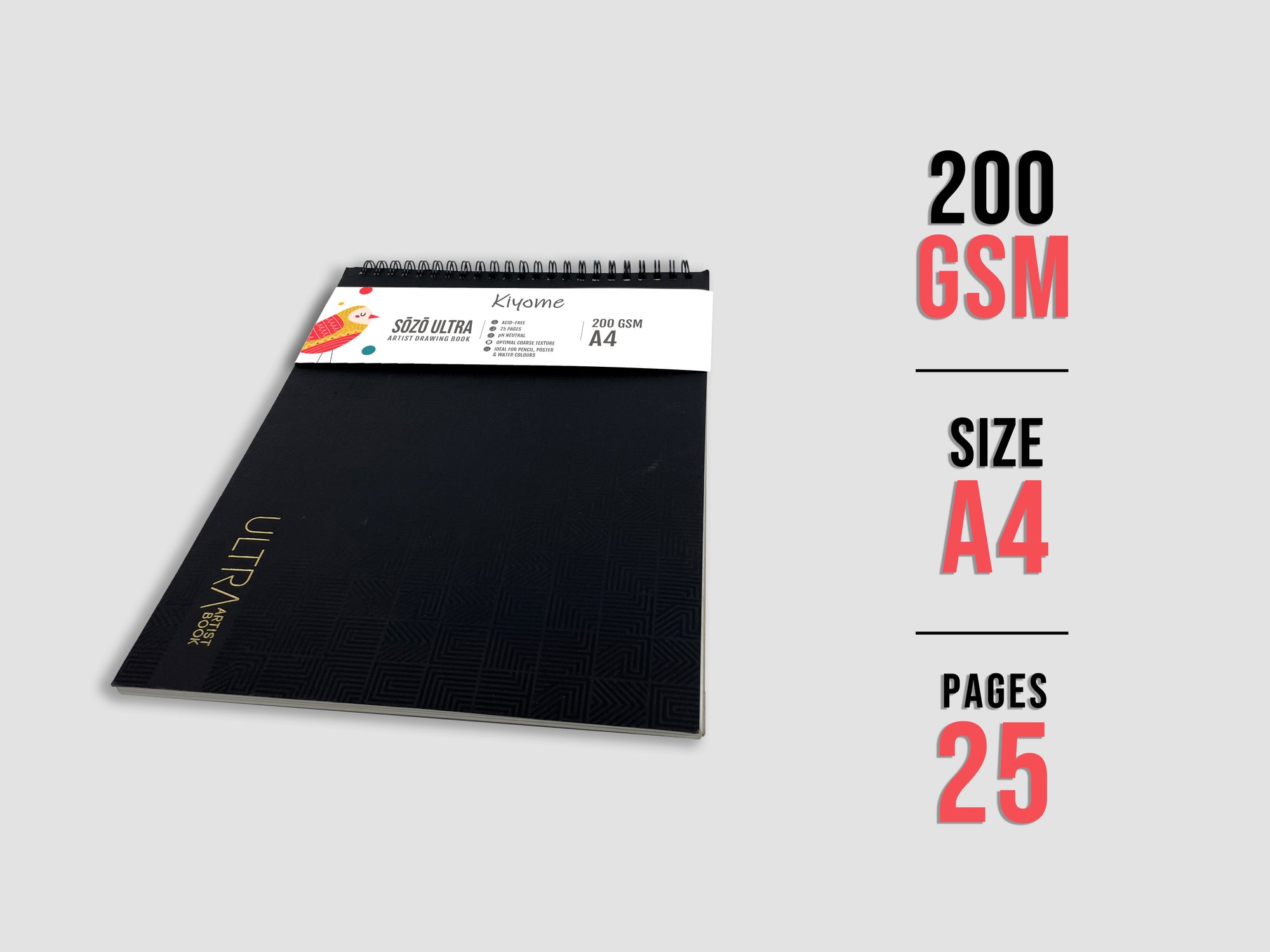 Kiyome SOZO Ultra Drawingbook | 200 GSM | A4 | 25 Sheets