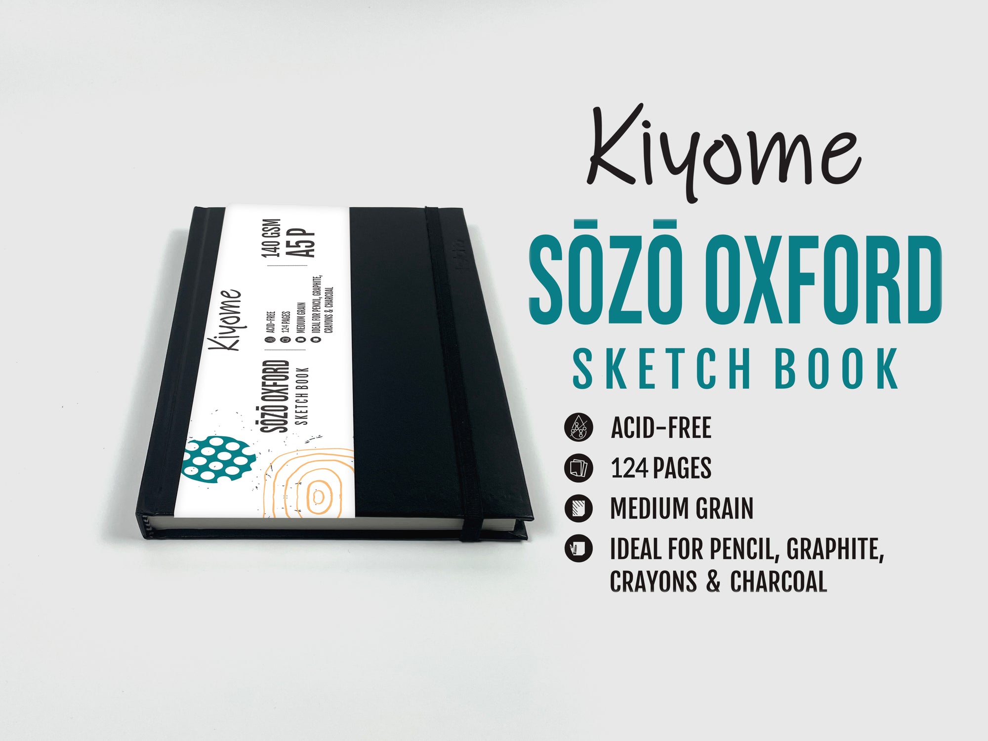 Kiyome SOZO Oxford Sketchbook | 140 GSM | A5 | Hardbound