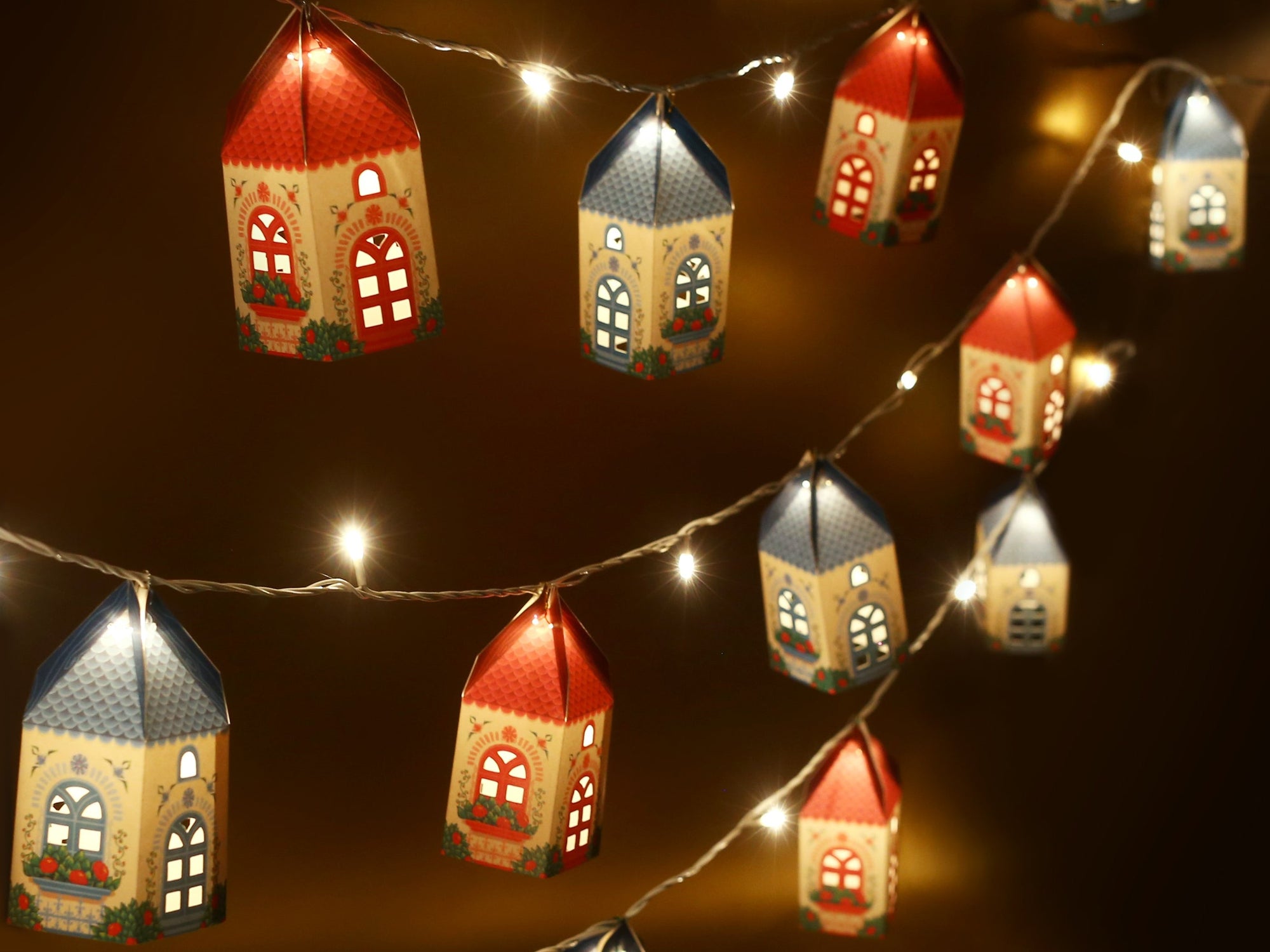 Set of 10 Mini Happy Home Lamp Shades