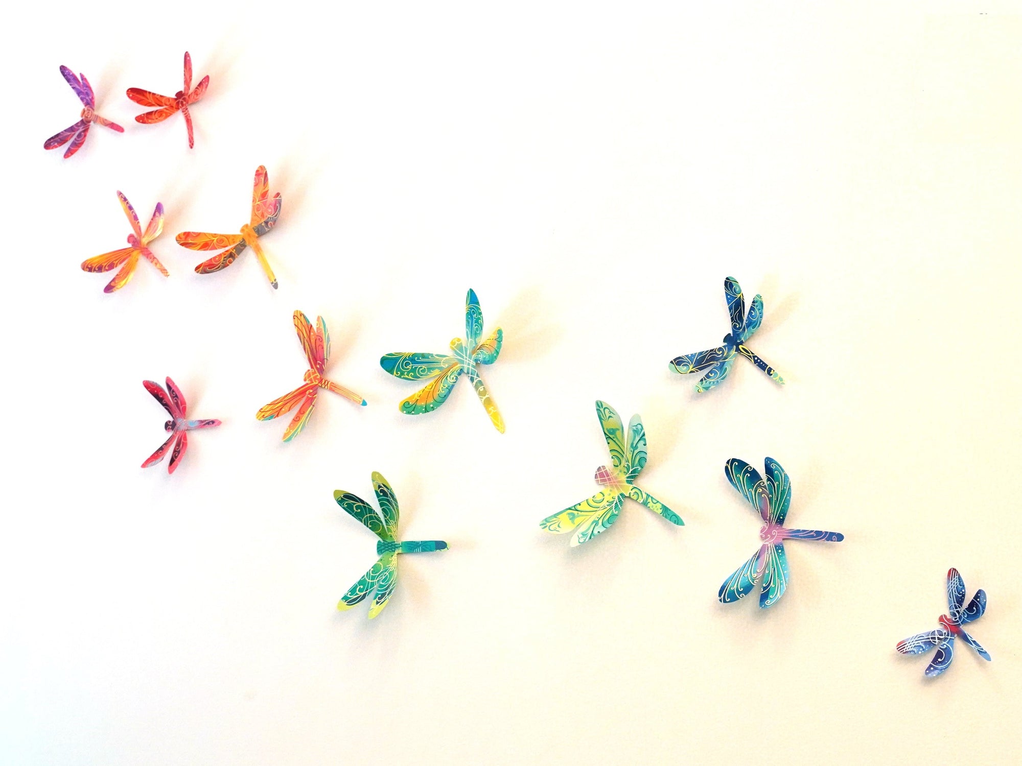Decorative Paper Dragonflies | Set of 24 pieces : Assorted