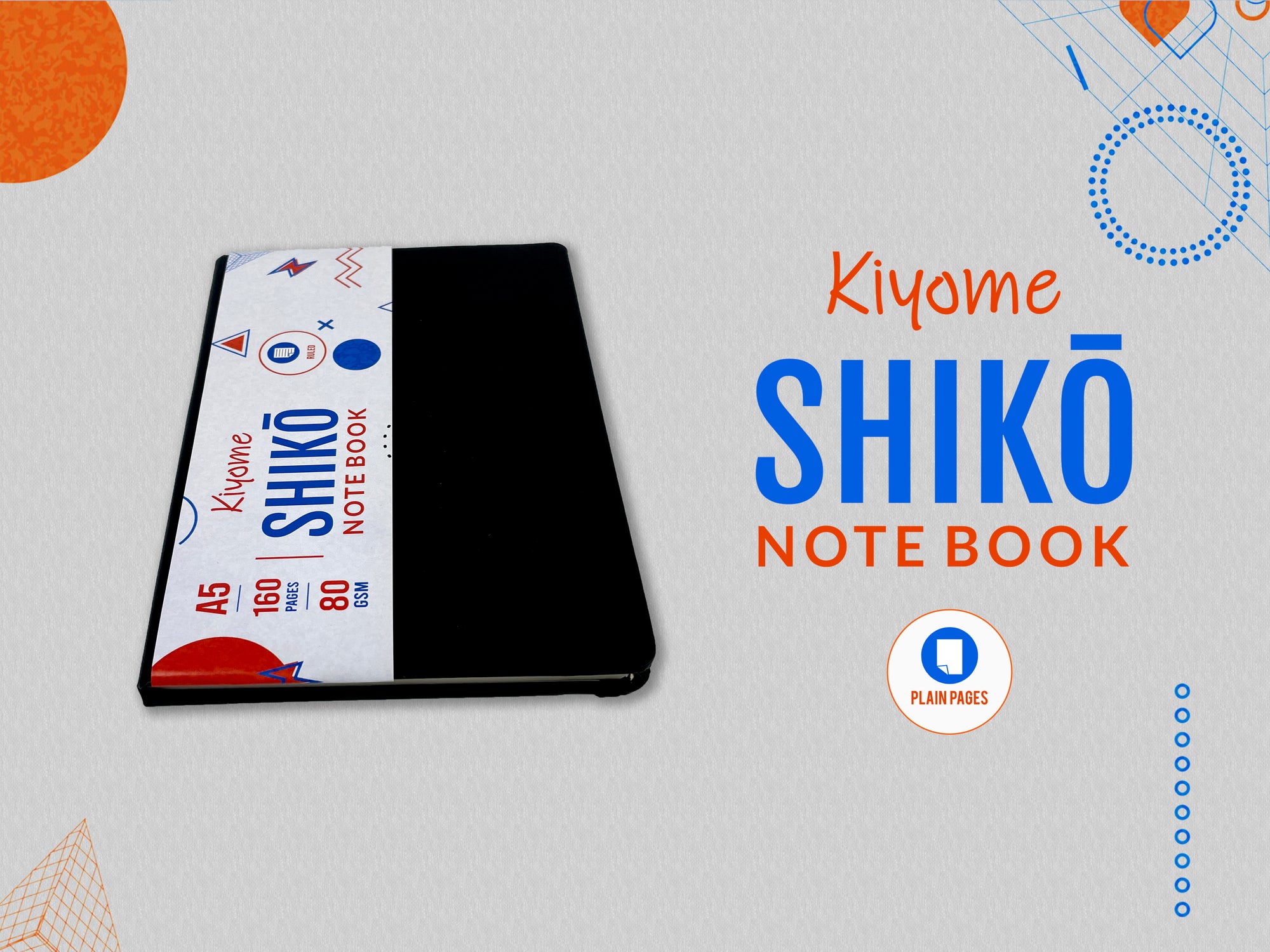 Kiyome SHIKO Notebook | Matte Hard Cover | 80 GSM | A5 | 160 Ruled Pages | 160 Sheets