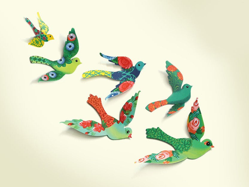 Decorative Paper Birds | Set of 24 pieces : Assorted