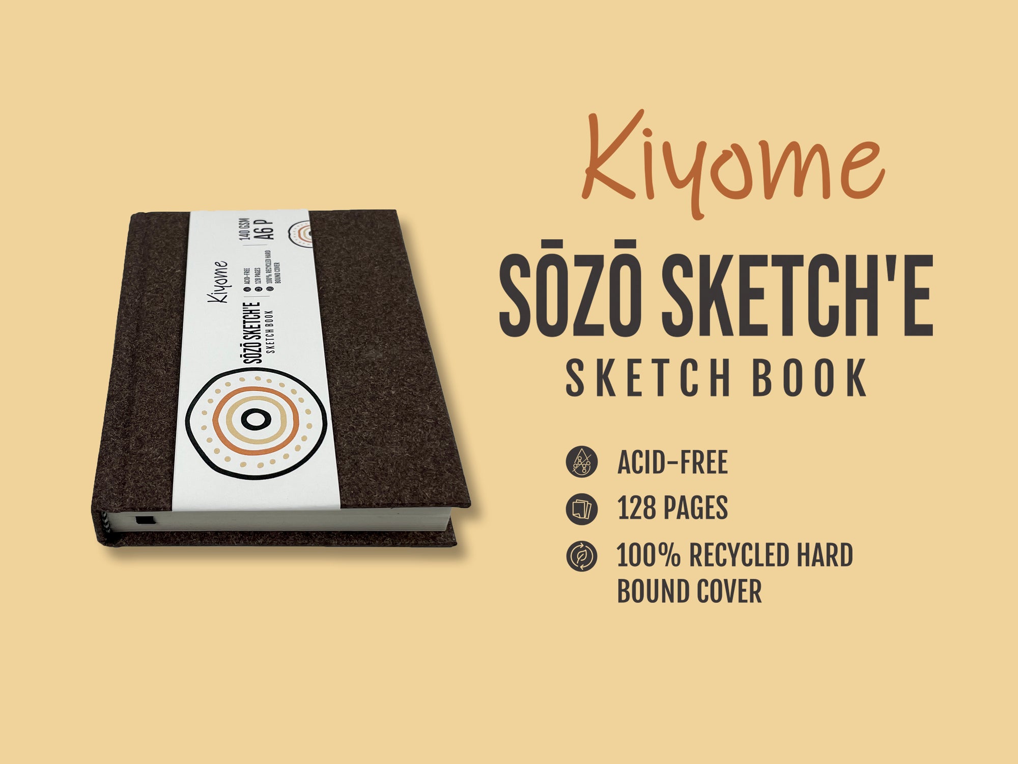 Kiyome SOZO Sketch'e Sketchbook | 140 GSM | A6 | Hardbound