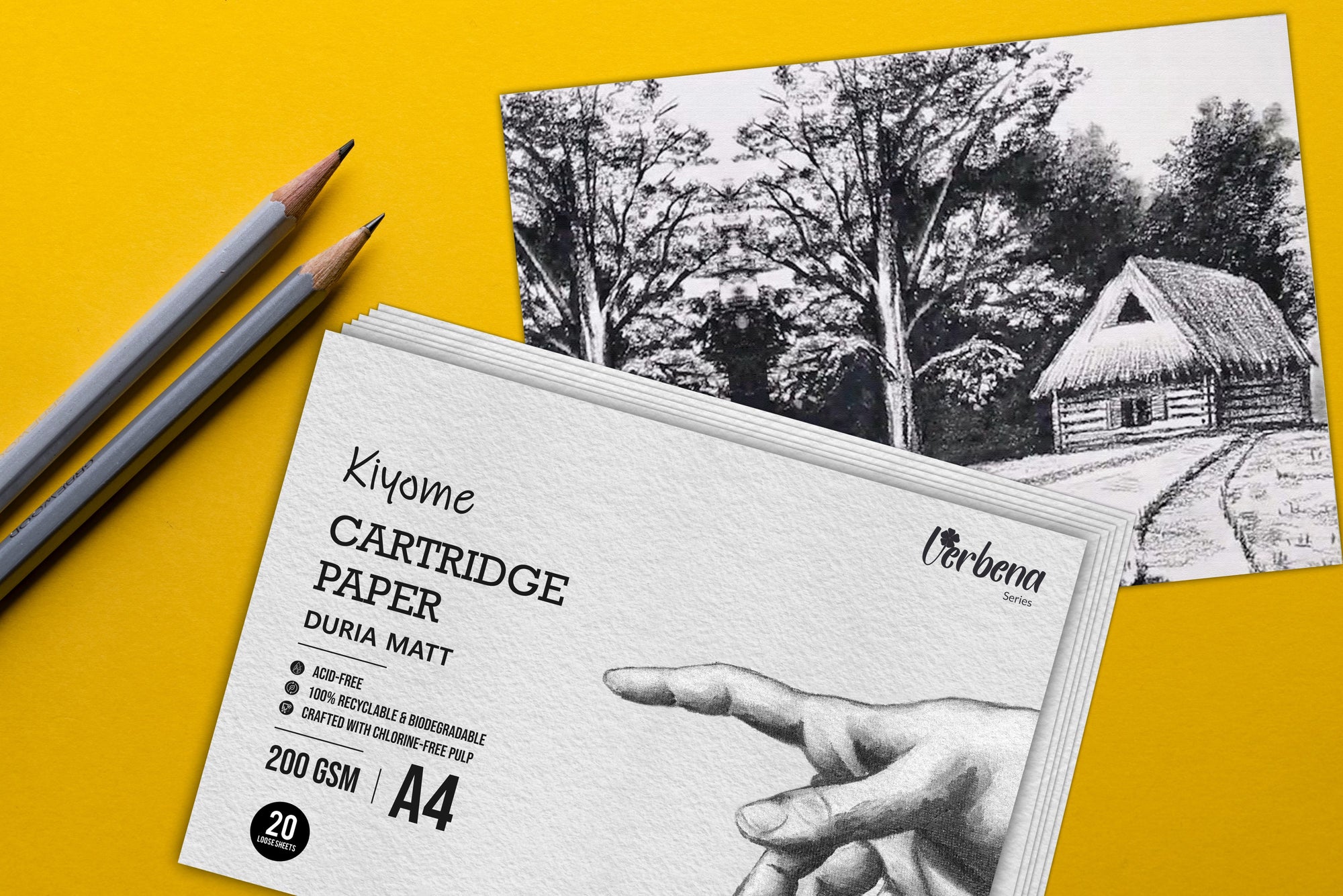 Kiyome Cartridge Paper | 200 GSM | A4 | 20 Sheets