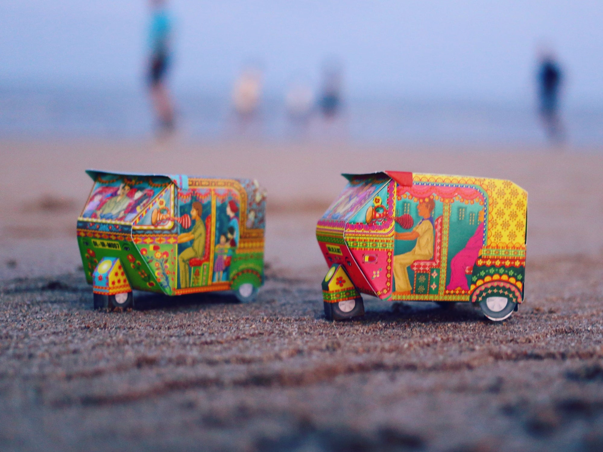 DIY Paper Toy | Bombay Auto Rickshaw: Pink