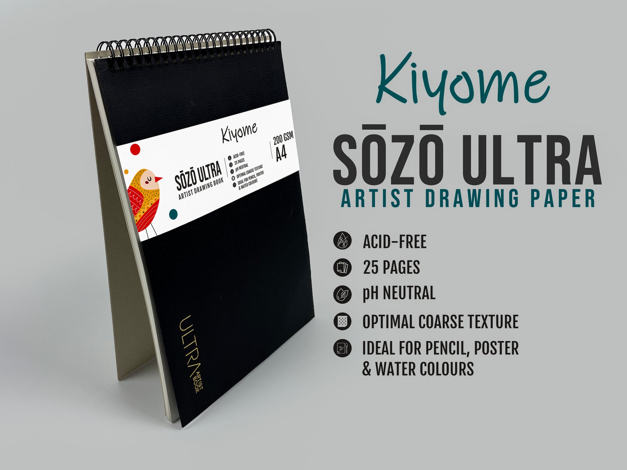 Kiyome SOZO Ultra Drawingbook | 200 GSM | A4 | 25 Sheets