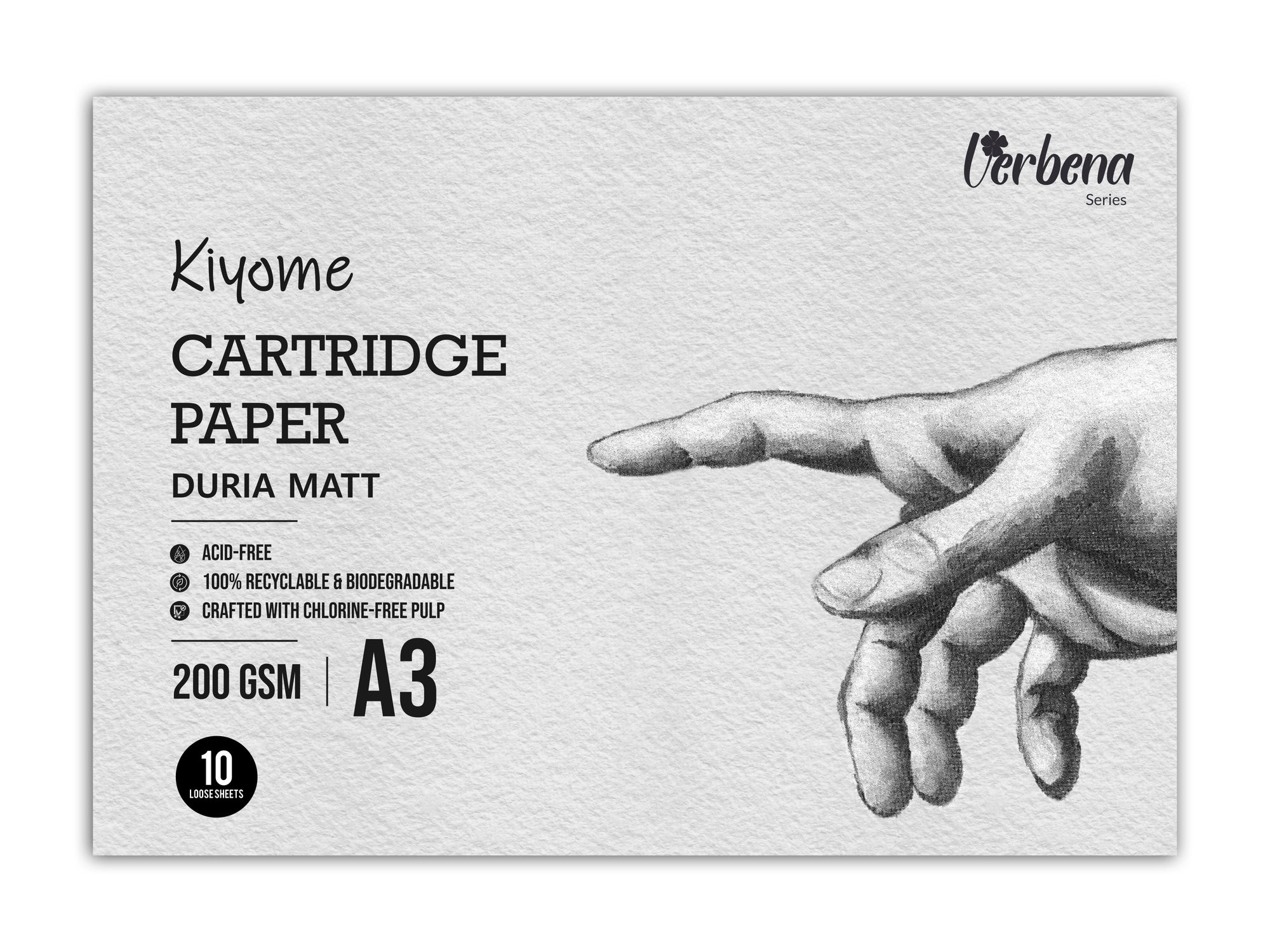 Kiyome Cartridge Paper | 200 GSM | A3 | 10 Sheets