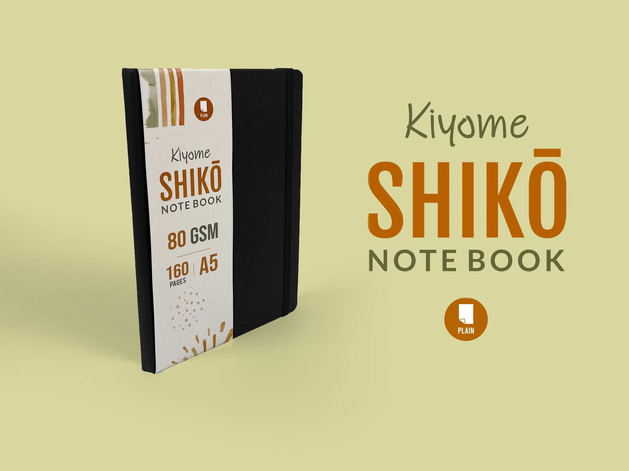 Kiyome SHIKO Notebook | Matte Hard Cover | 80 GSM | A5 | 160 Plain Pages
