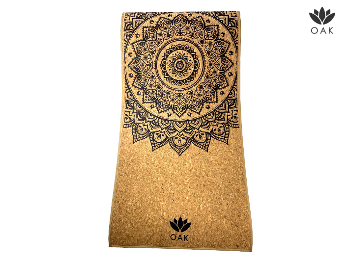 Oak Cork Yoga Mat | Mandala | 72" x 24" | 5 mm